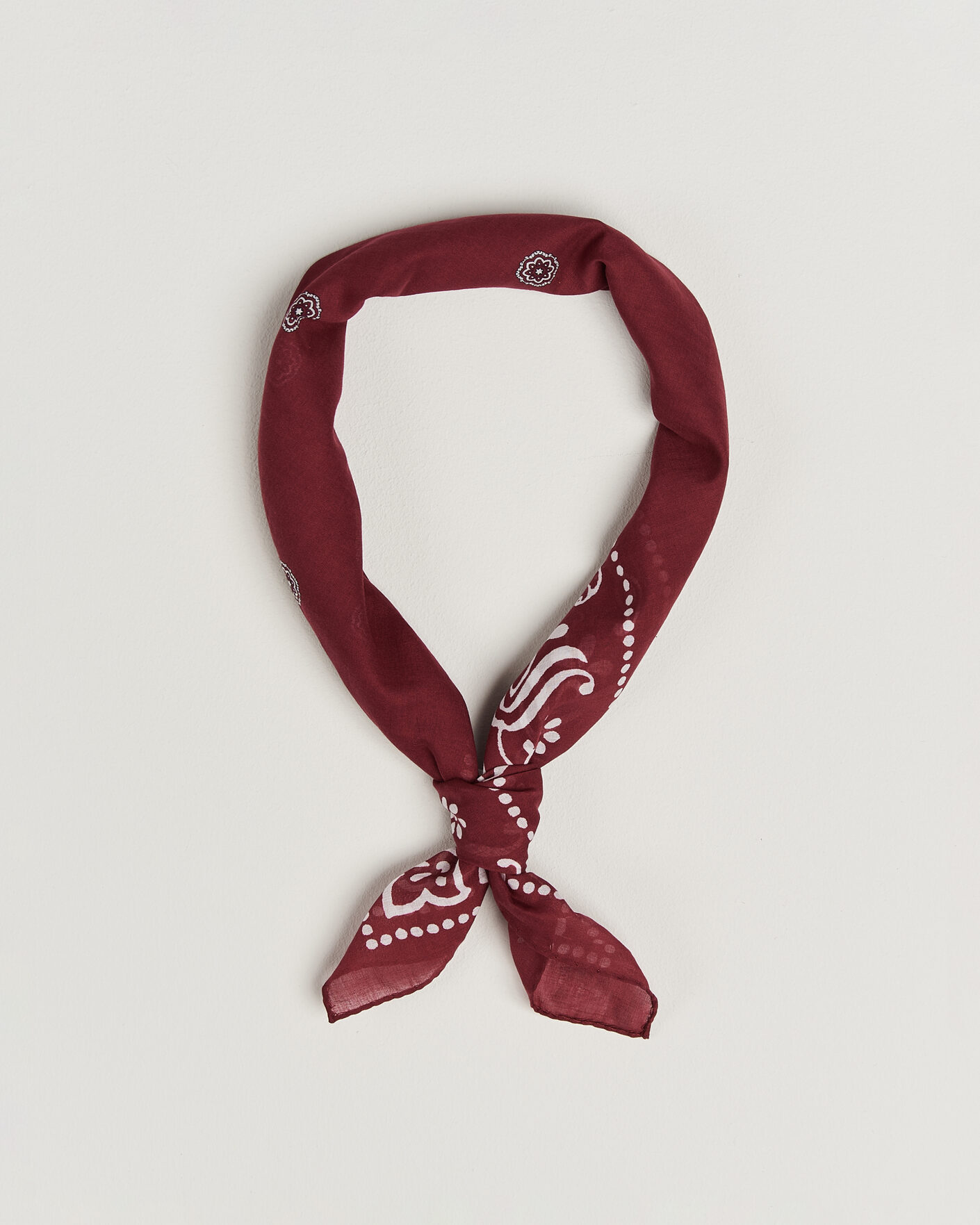 Heren | Sjaals | Amanda Christensen | Cotton Voile Printed Flower Bandana Wine