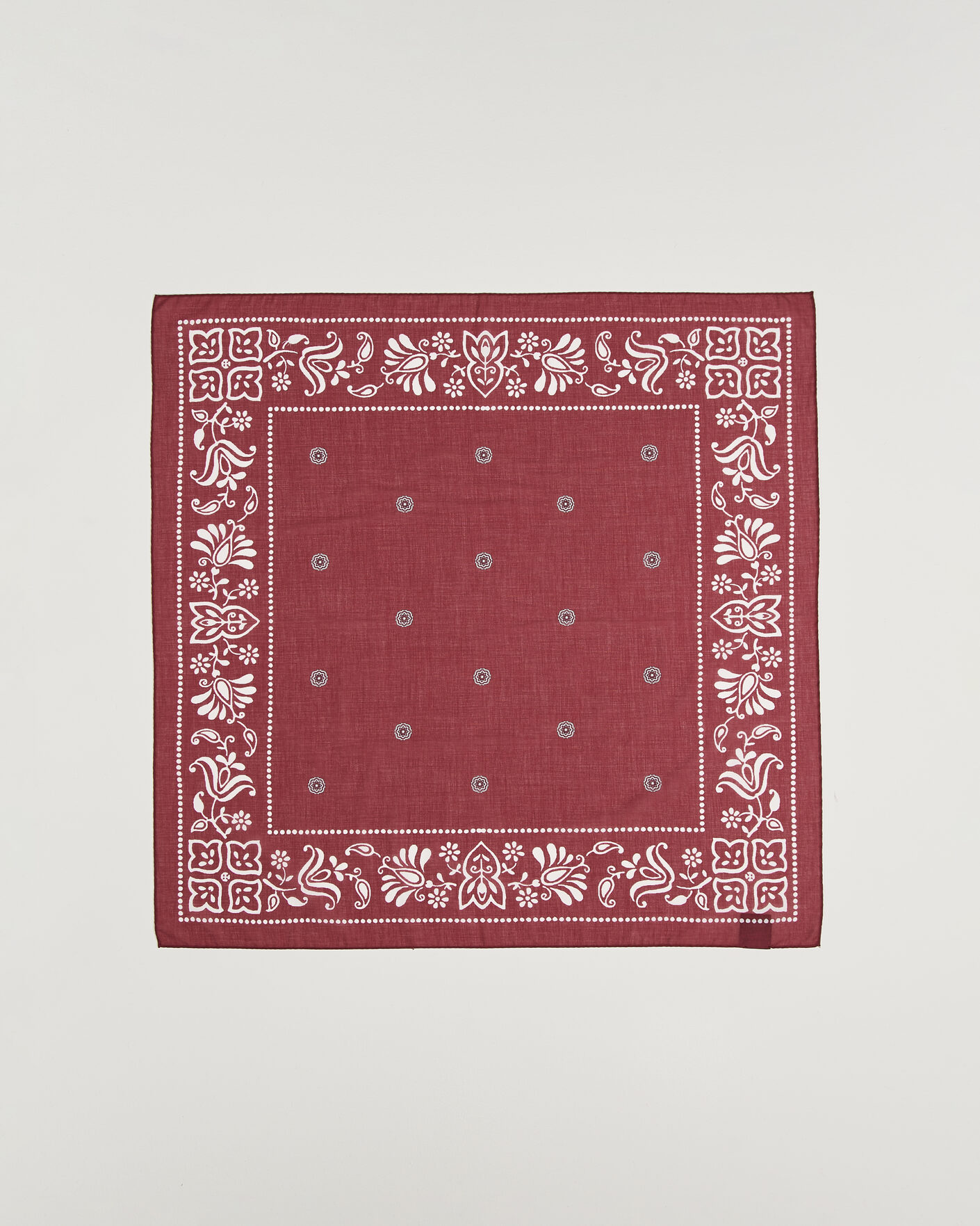 Heren | Sjaals | Amanda Christensen | Cotton Voile Printed Flower Bandana Wine