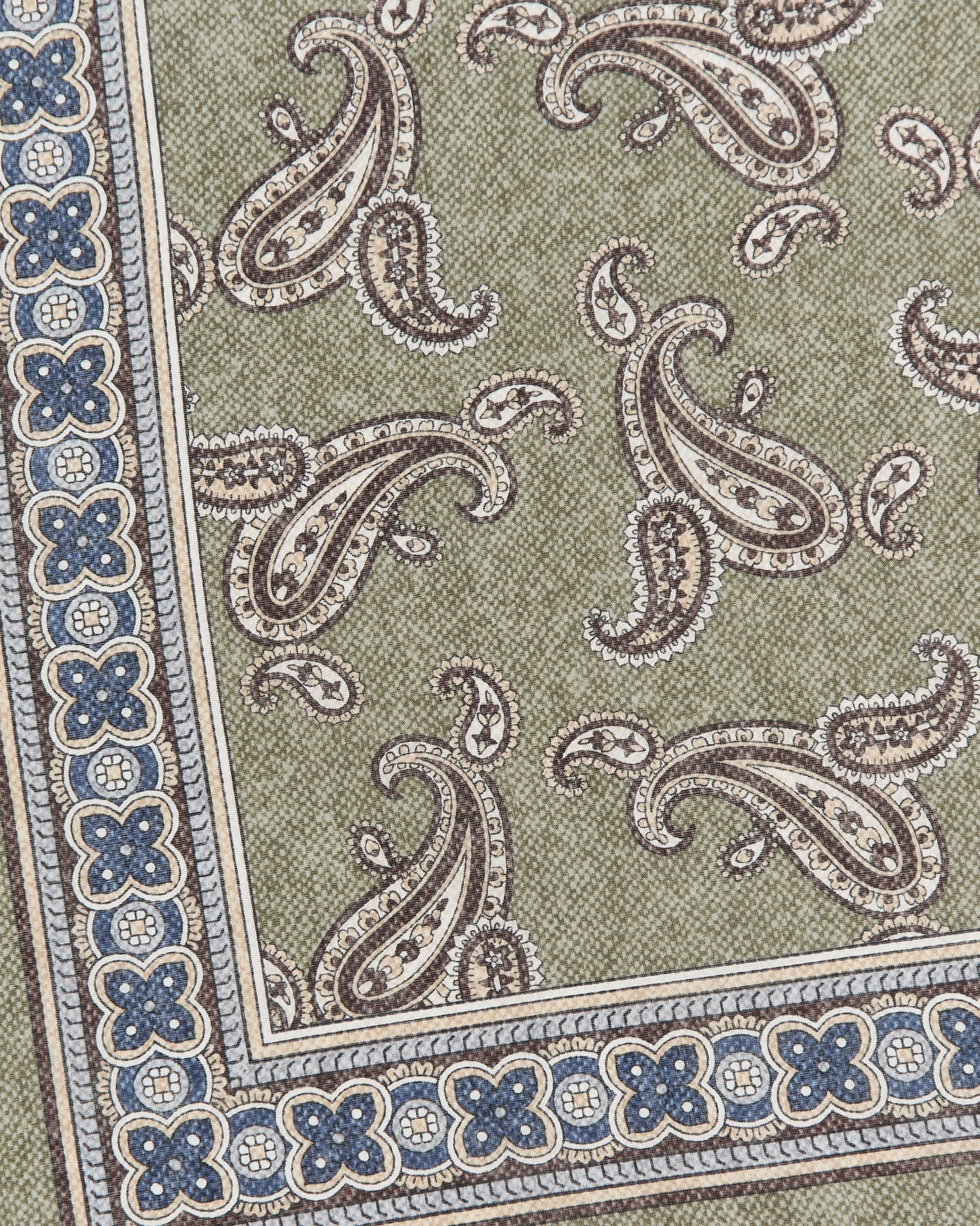 Heren | Sjaals | Amanda Christensen | Cotton Voile Printed Paisley Bandana Green