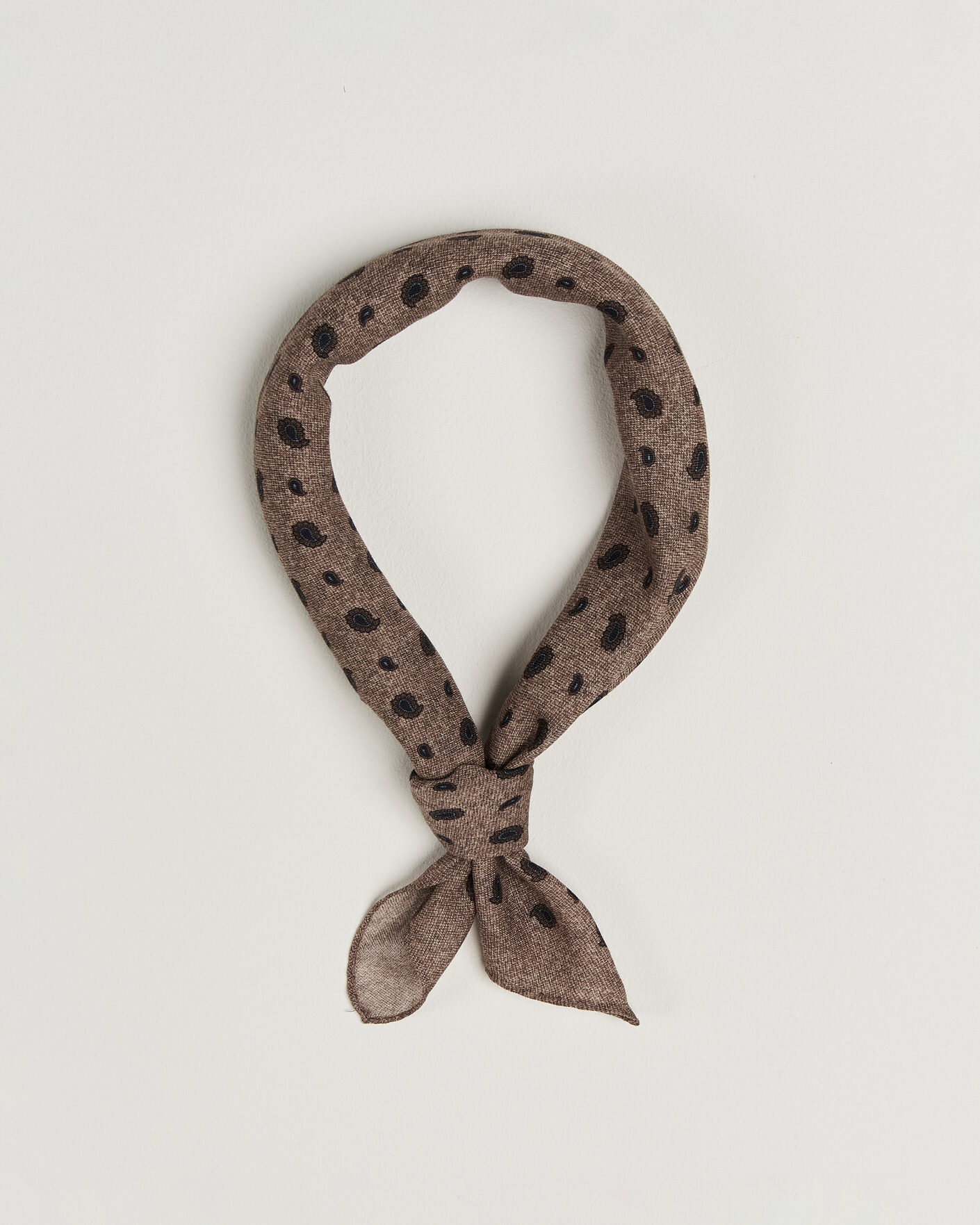 Homme | Écharpes | Amanda Christensen | Wool Printed Paisley Bandana Beige