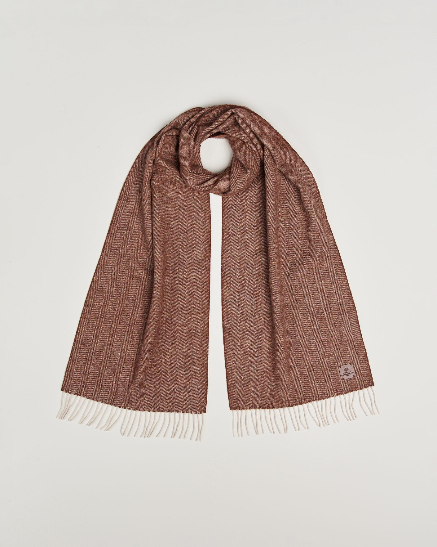 Homme | Écharpes | Amanda Christensen | Wool Herringbone Scarf Rust