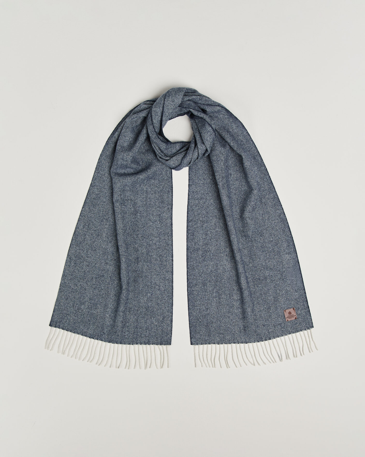 Heren | Sjaals | Amanda Christensen | Wool Herringbone Scarf Navy