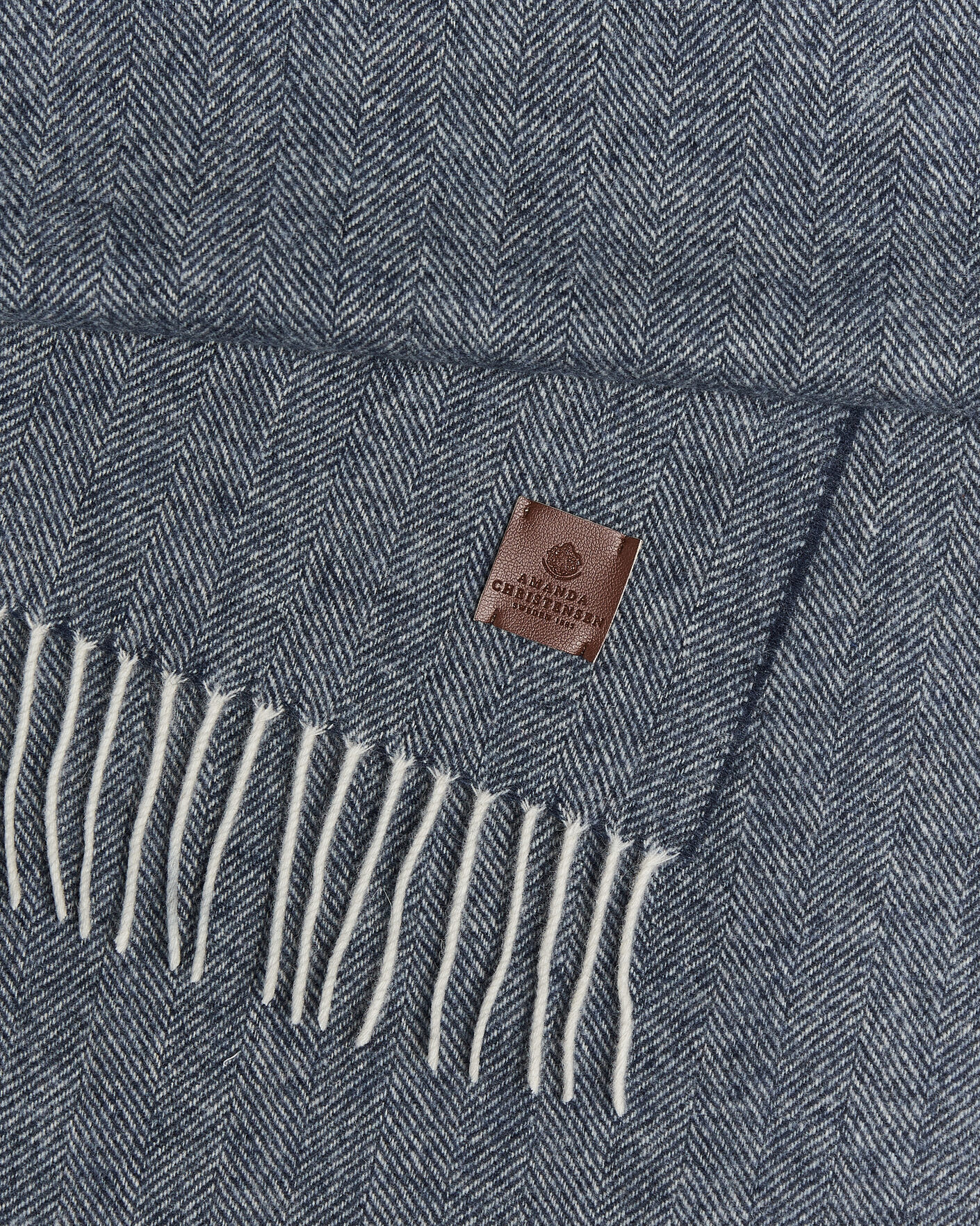 Heren | Sjaals | Amanda Christensen | Wool Herringbone Scarf Navy