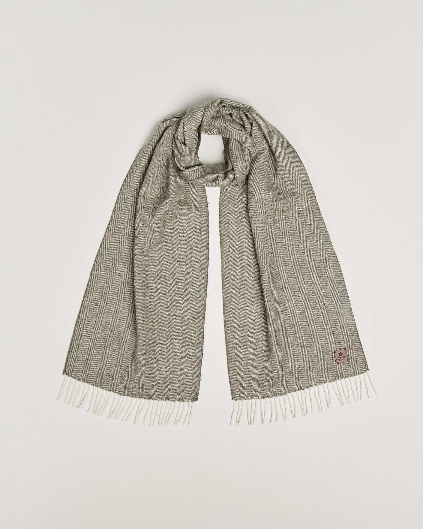 Homme | Écharpes | Amanda Christensen | Wool Herringbone Scarf Green
