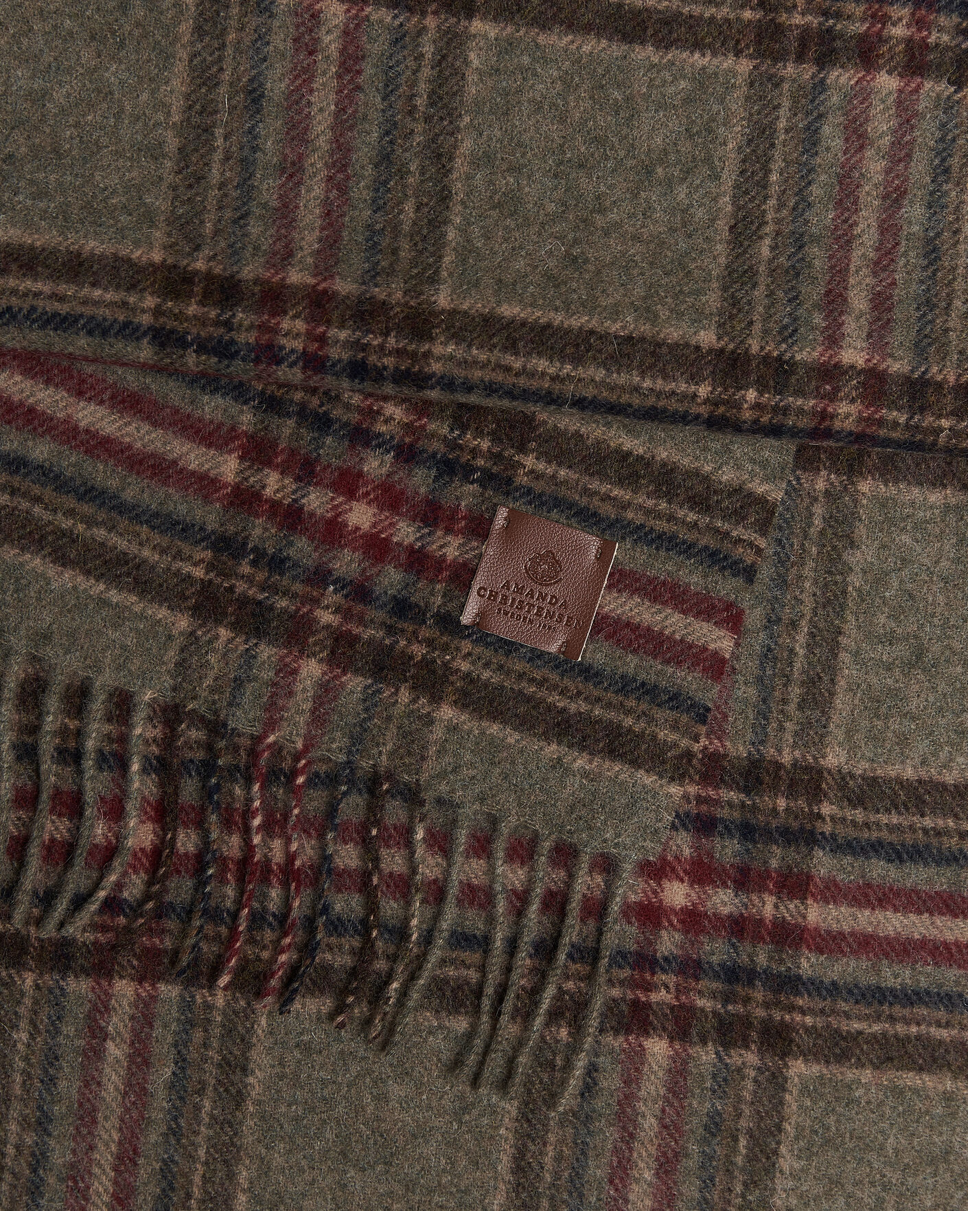 Heren | Sjaals | Amanda Christensen | Wool Check Scarf Green