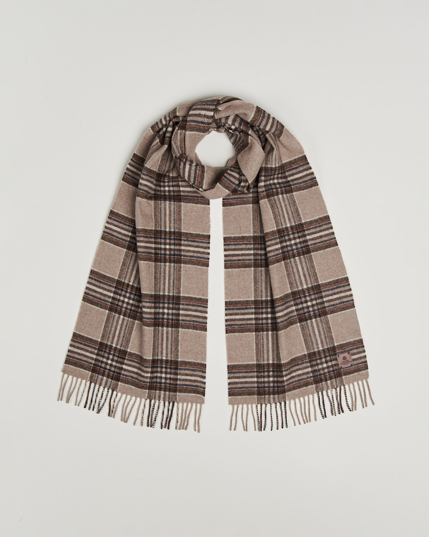 Heren | Sjaals | Amanda Christensen | Wool Check Scarf Beige