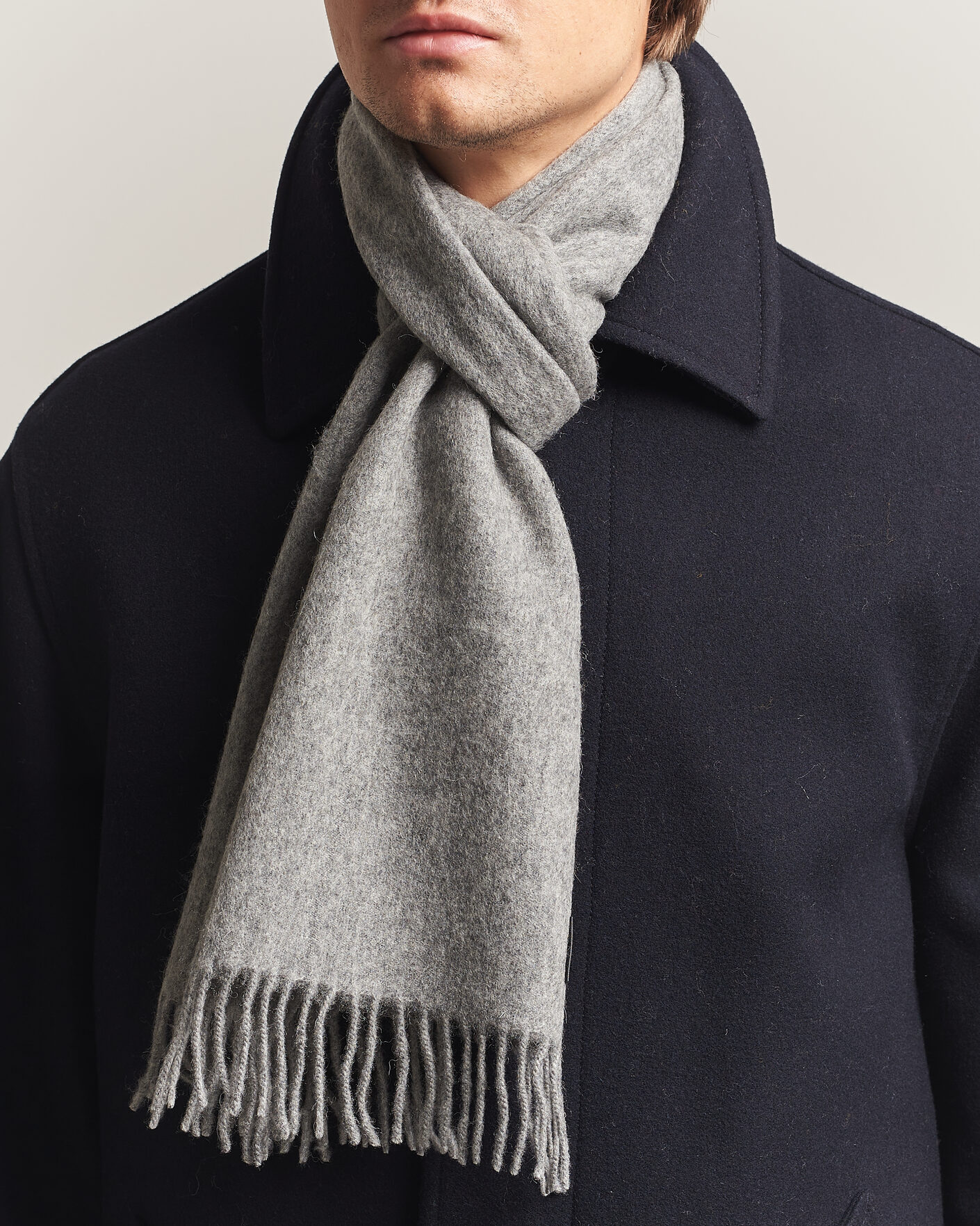 Homme | Écharpes | Amanda Christensen | Wool Scarf Light Grey Melange