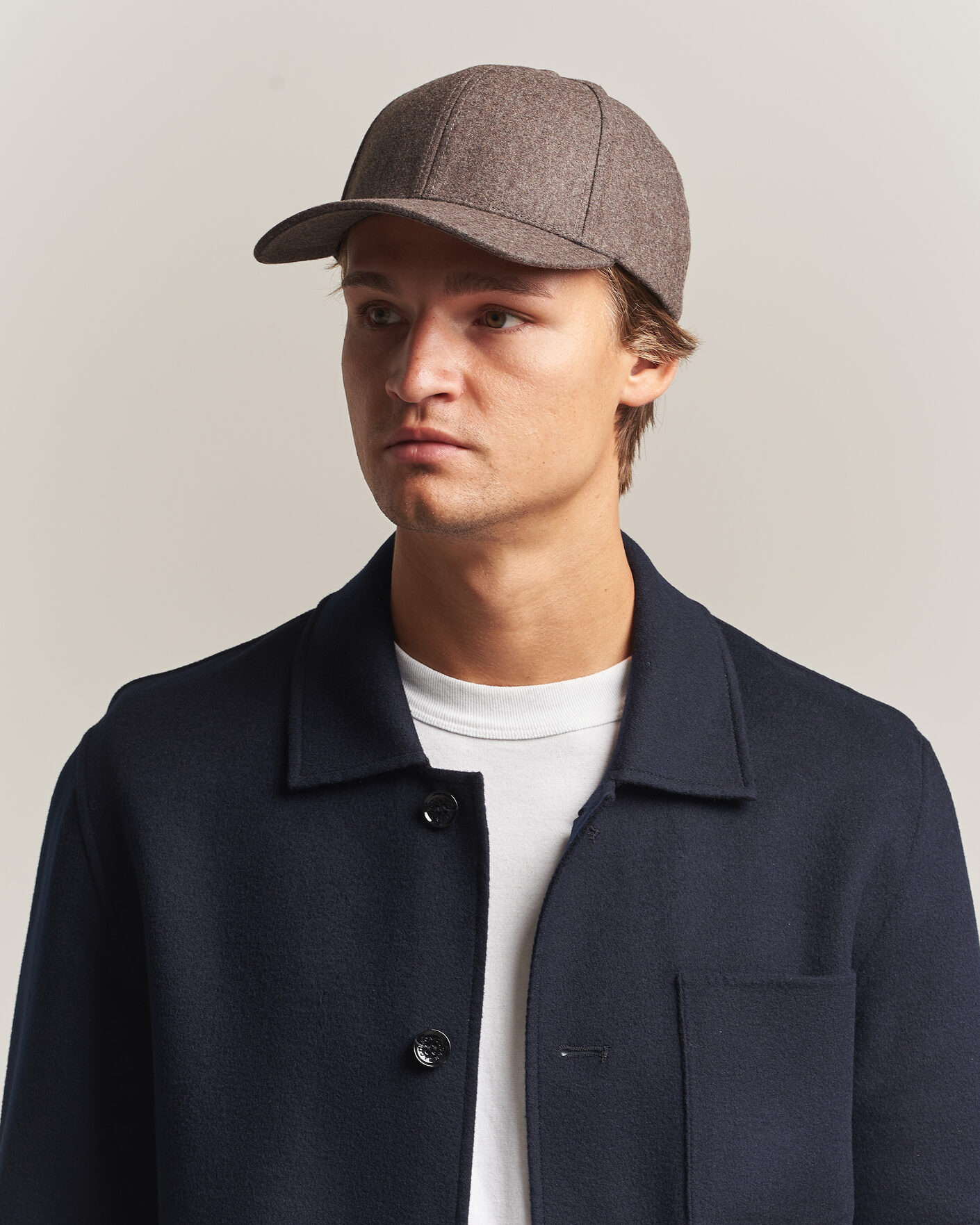 Heren | Hoeden en petten | Varsity Headwear | Merino Wool Baseball Cap Taupe Brown