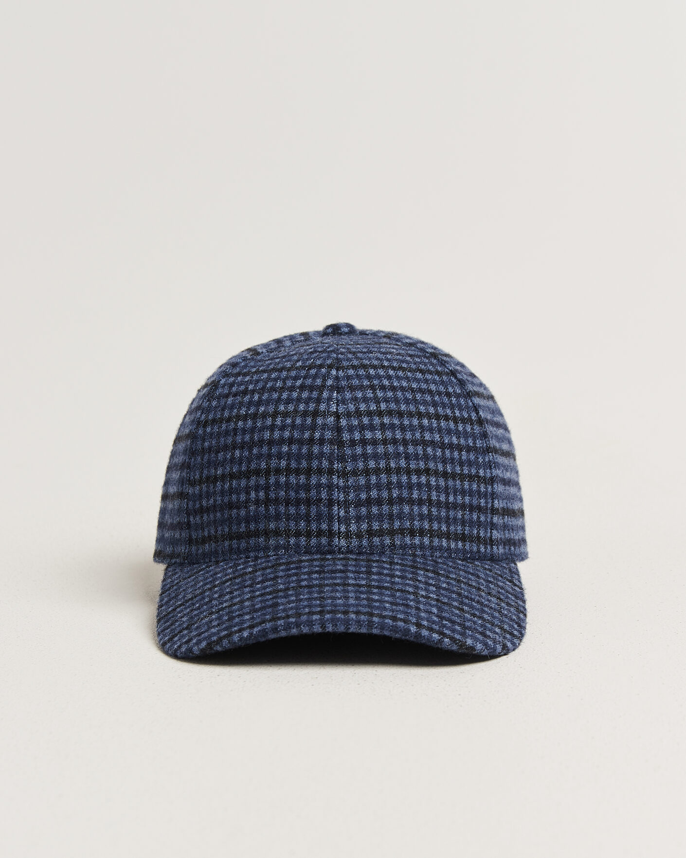 Homme | Bobs Et Casquettes | Varsity Headwear | Mohair Wool Checked Baseball Cap Navy