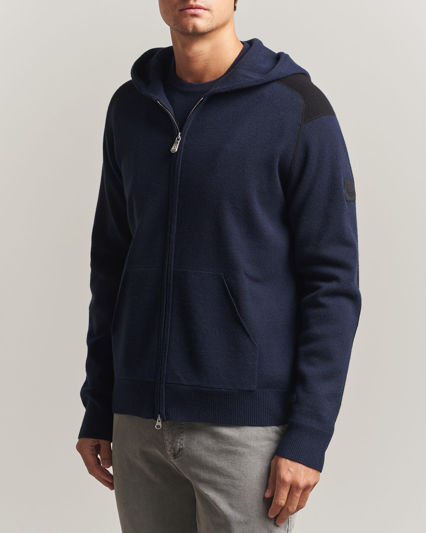 Homme | Pulls Et Tricots | Sail Racing | Spine Wool Knitted Full Zip Hoodie Dark Navy