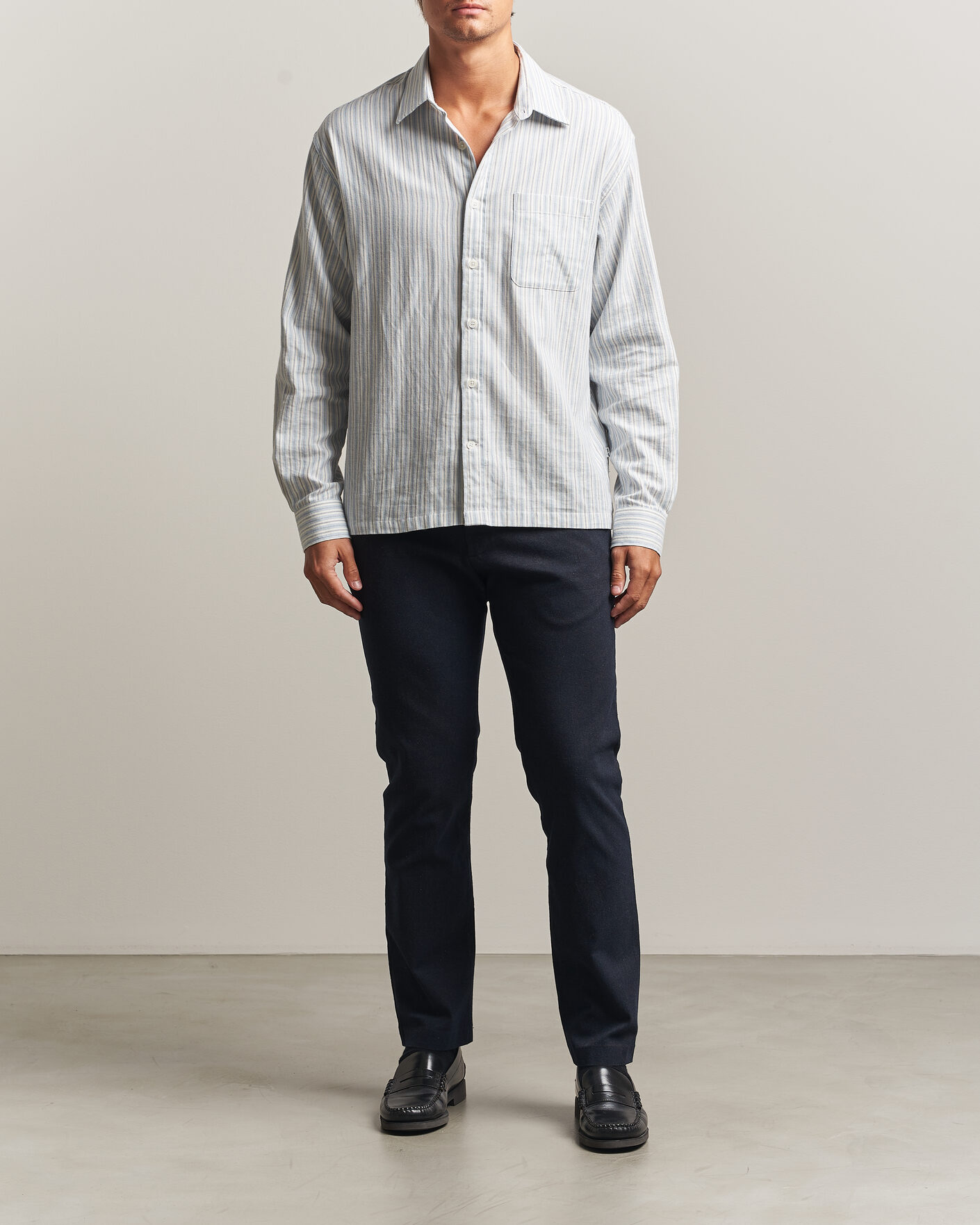 Homme | Pantalons | NN07 | Theo Brushed Cotton Trousers Deep Navy