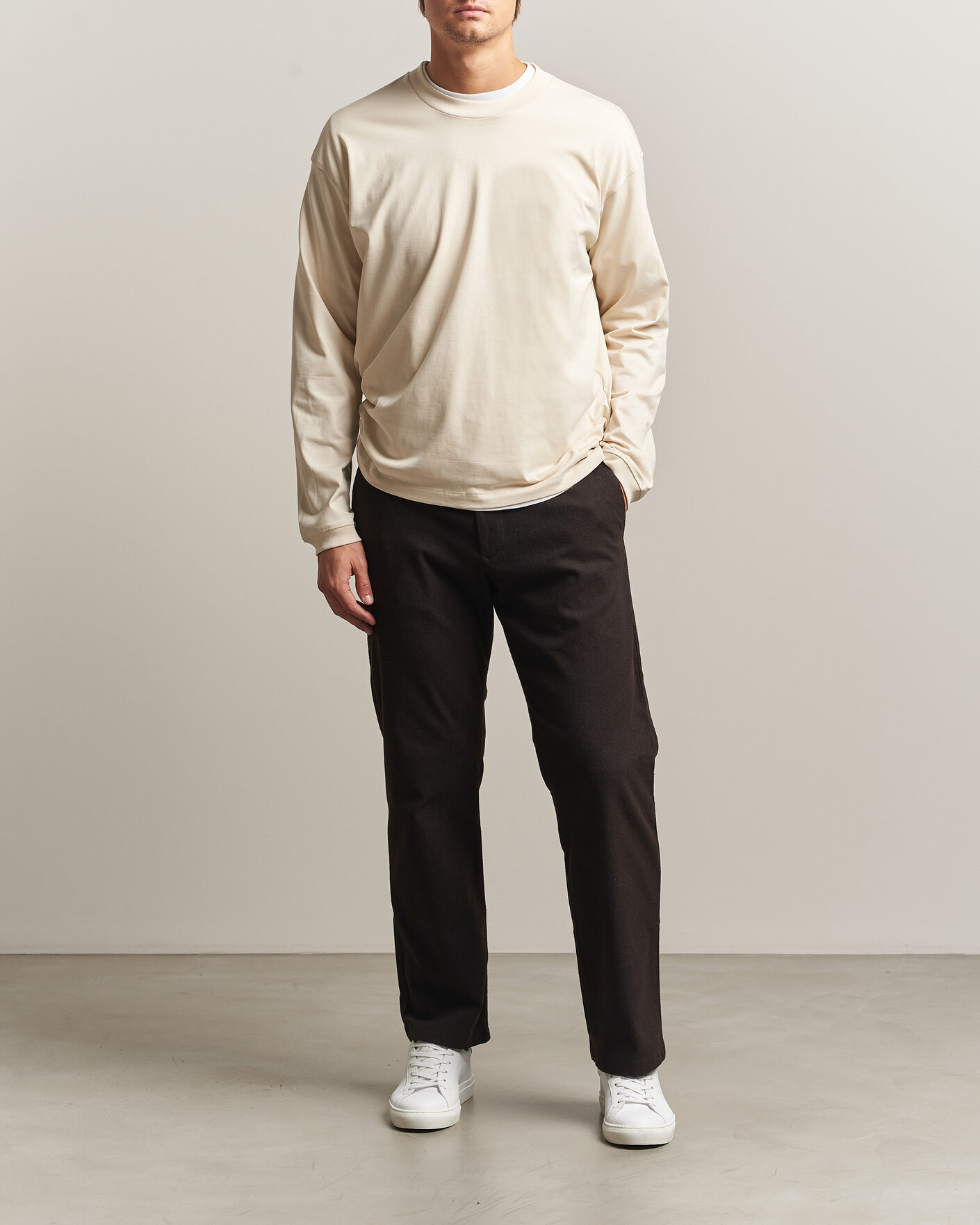 Homme | Pantalons | NN07 | Aden Brushed Cotton Trousers Deep Truffle
