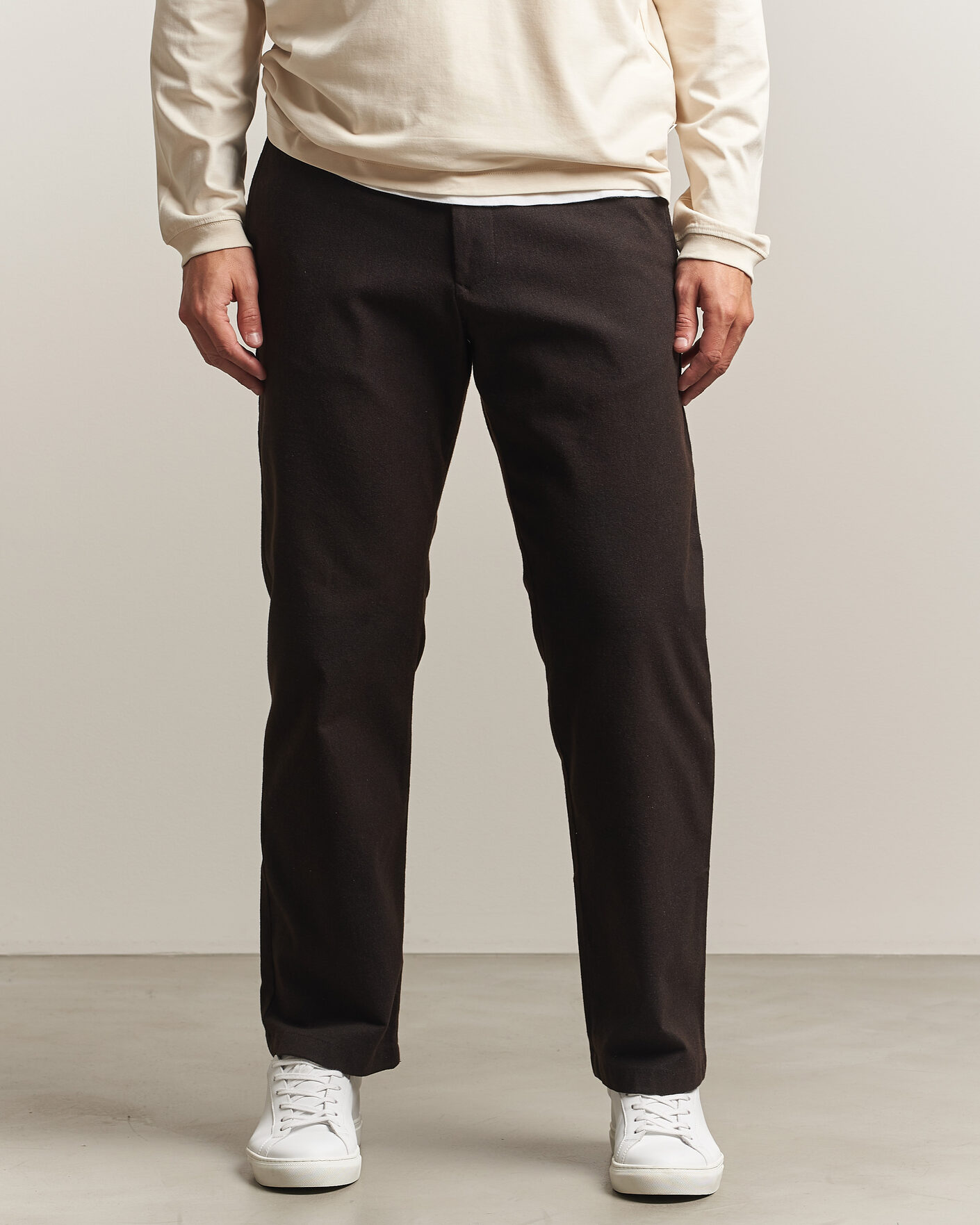 Homme | Pantalons | NN07 | Aden Brushed Cotton Trousers Deep Truffle