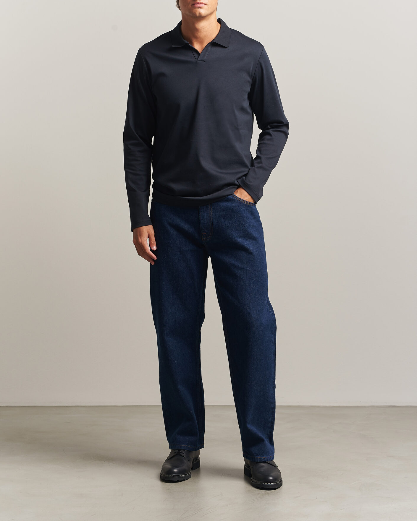 Homme | Polos | NN07 | Paul Long Sleeve Polo Deep Navy
