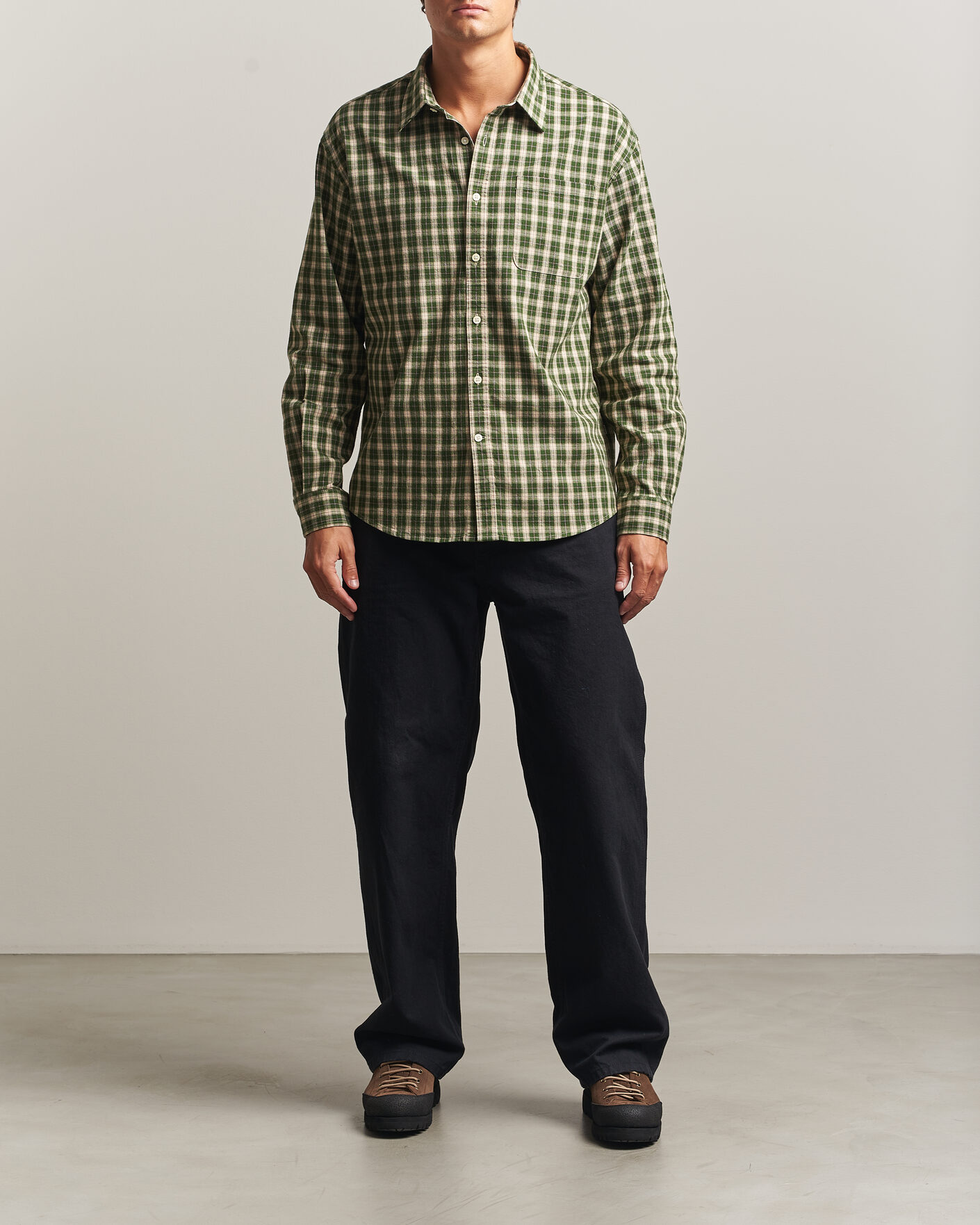 Homme | Chemises | NN07 | Deon Flannel Shirt Eden Green Check
