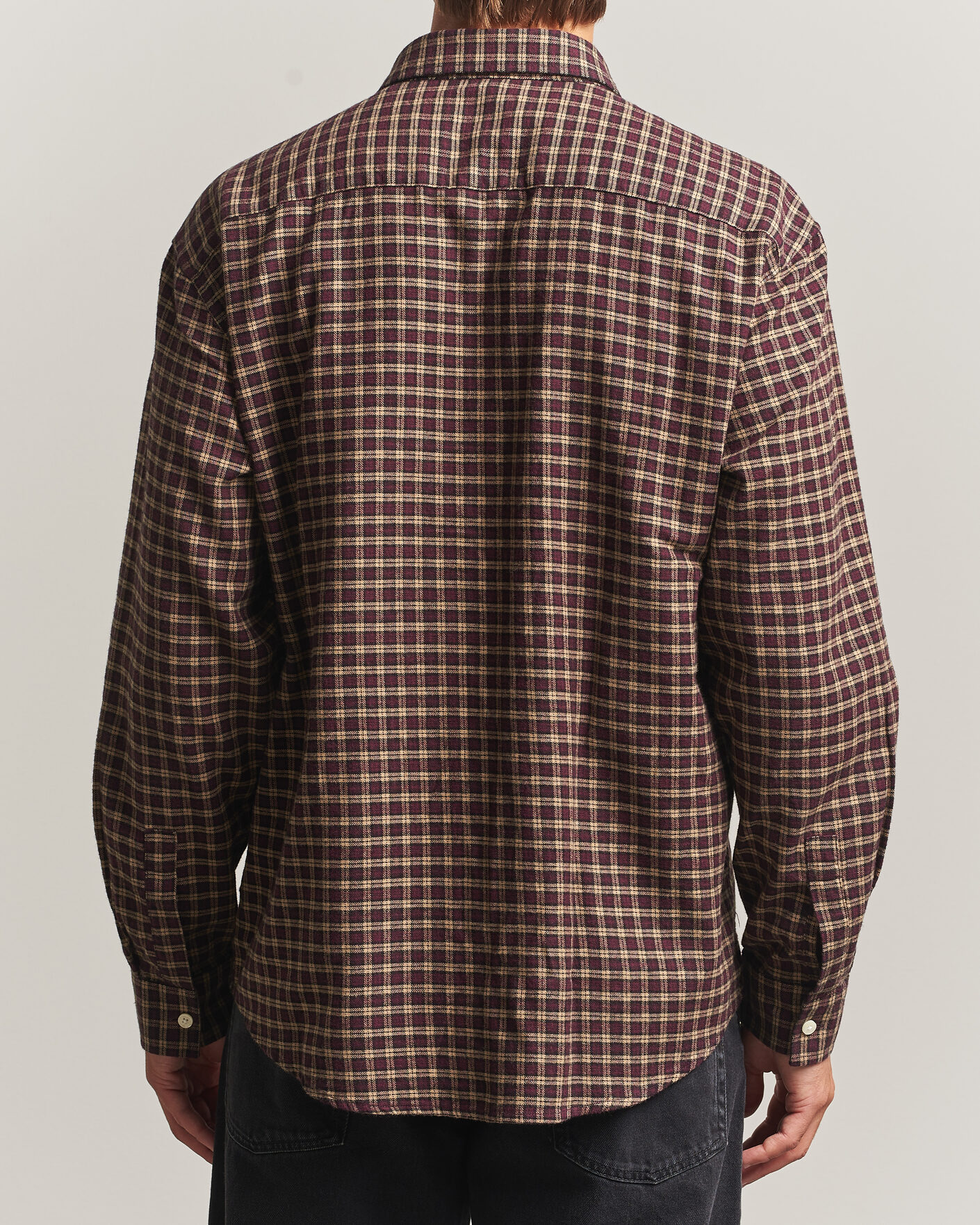 Homme | Chemises | NN07 | Deon Flannel Shirt Bordeaux Check