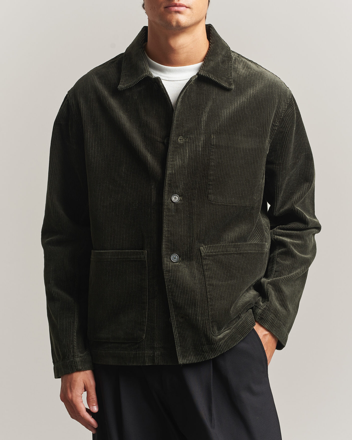 Homme | Chemises | NN07 | Morgan Corduroy Overshirt Dark Army
