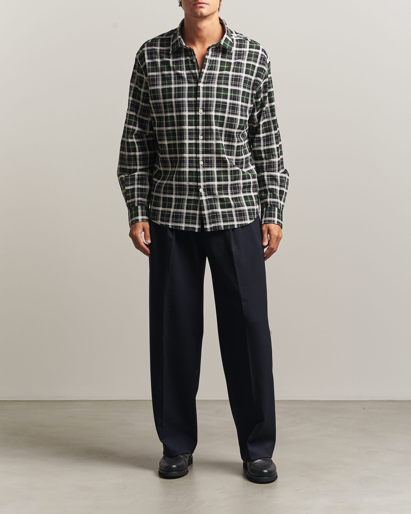 Heren | Overhemden | NN07 | Deon Cotton Checked Shirt Fern Green