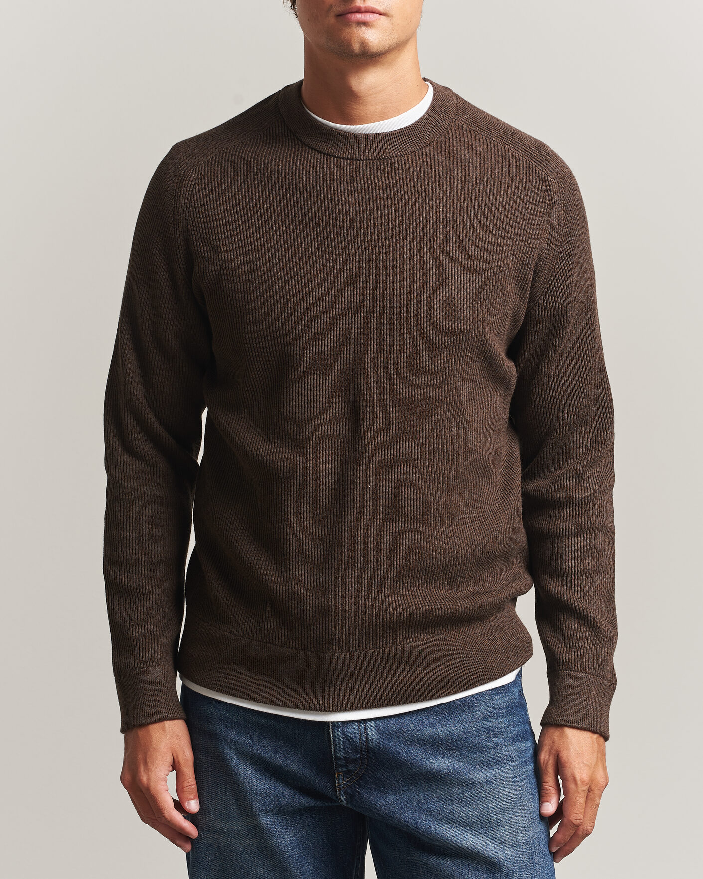 Heren | Truien | NN07 | Kevin Cotton Knitted Sweater Deep Truffle