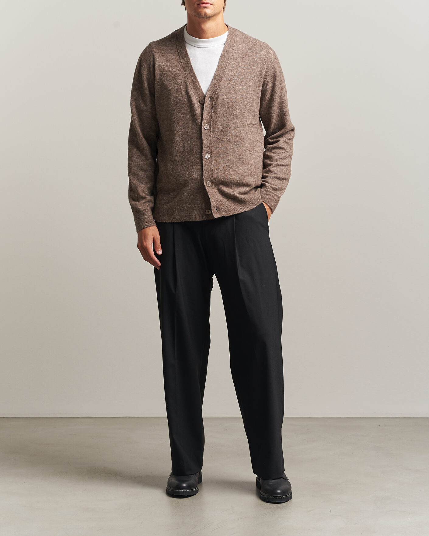 Heren | Truien | NN07 | Gavin Brushed Wool Knitted Cardigan Desert Clay