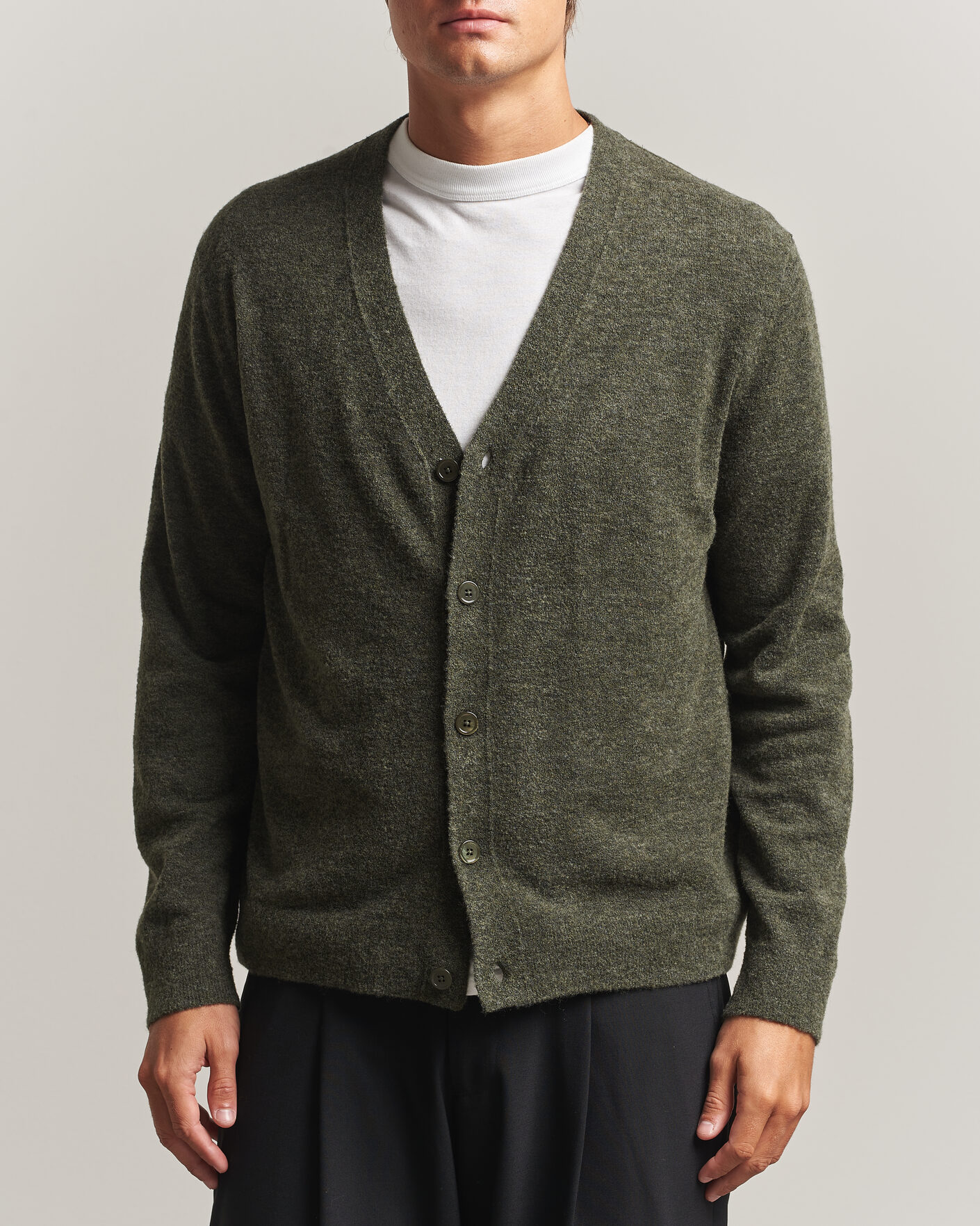 Homme | Pulls Et Tricots | NN07 | Gavin Brushed Wool Knitted Cardigan Dark Army