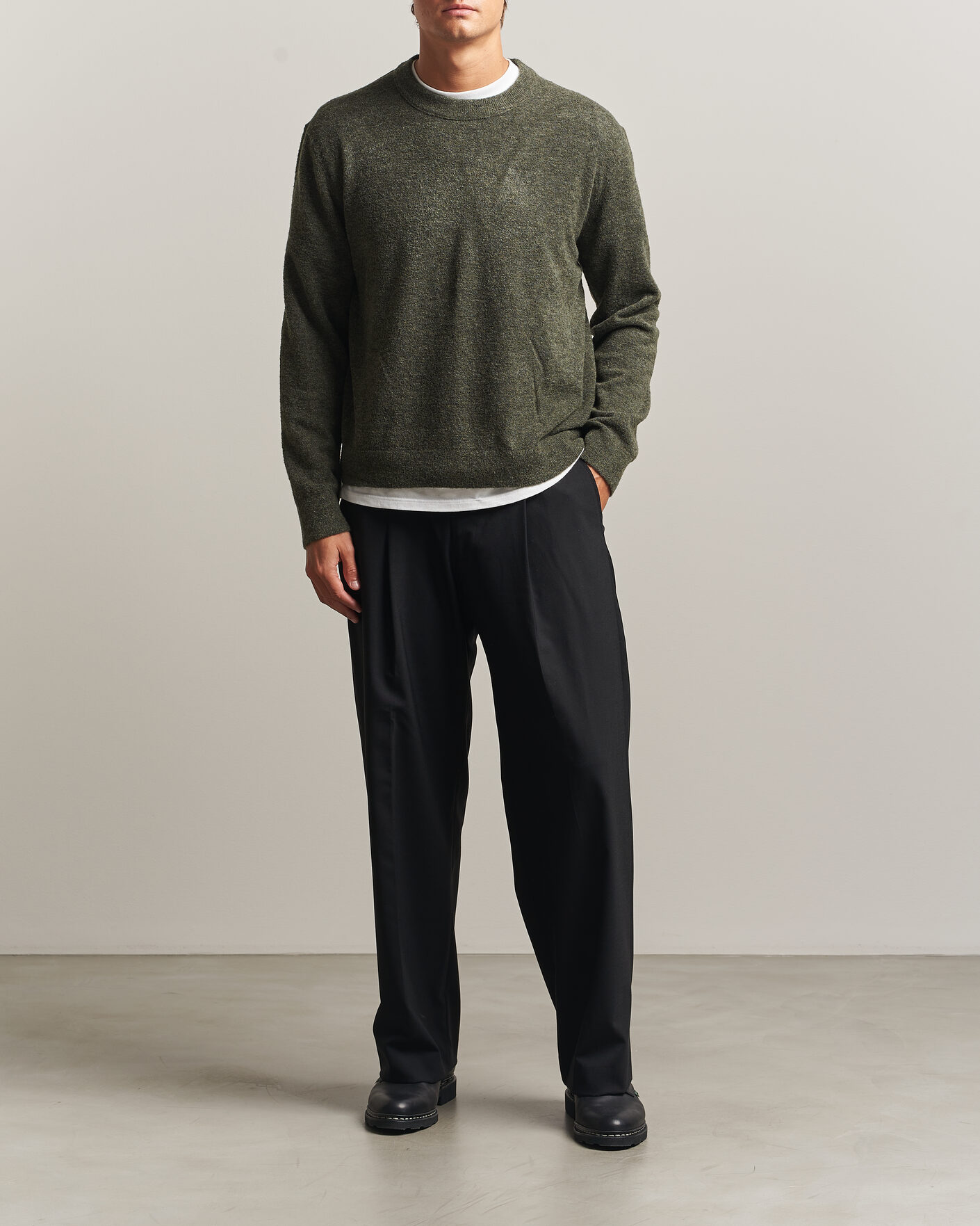 Homme | Pulls Et Tricots | NN07 | Gavin Brushed Wool Knitted Sweater Dark Army