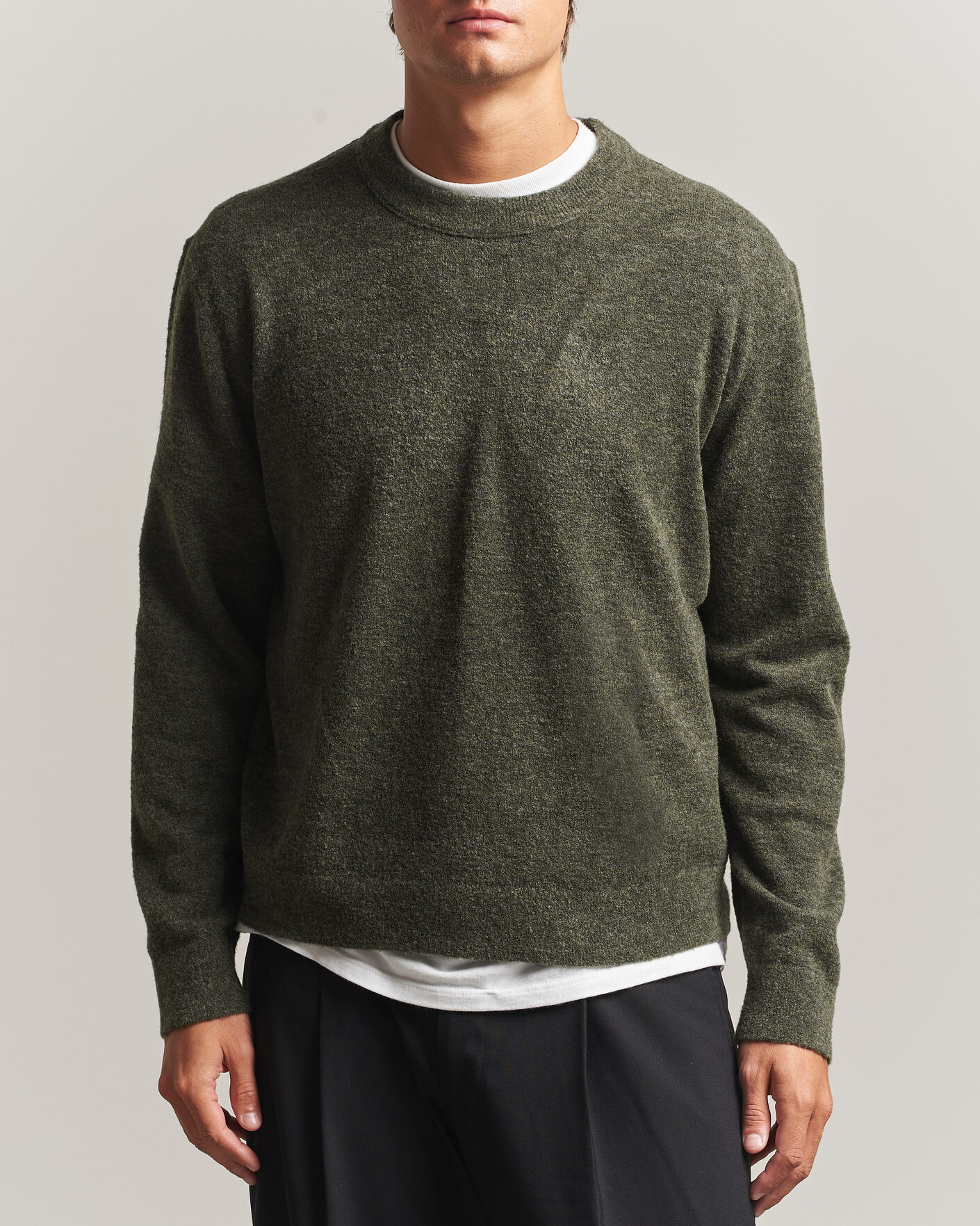 Homme | Pulls Et Tricots | NN07 | Gavin Brushed Wool Knitted Sweater Dark Army