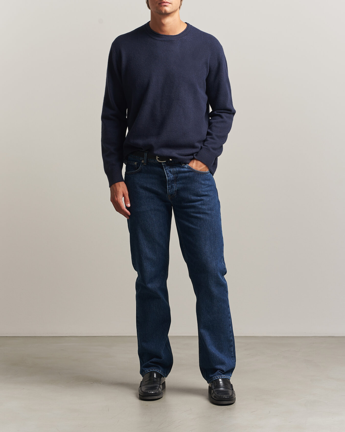 Heren | Truien | NN07 | Sammy Wool Knitted Sweater Navy Melange