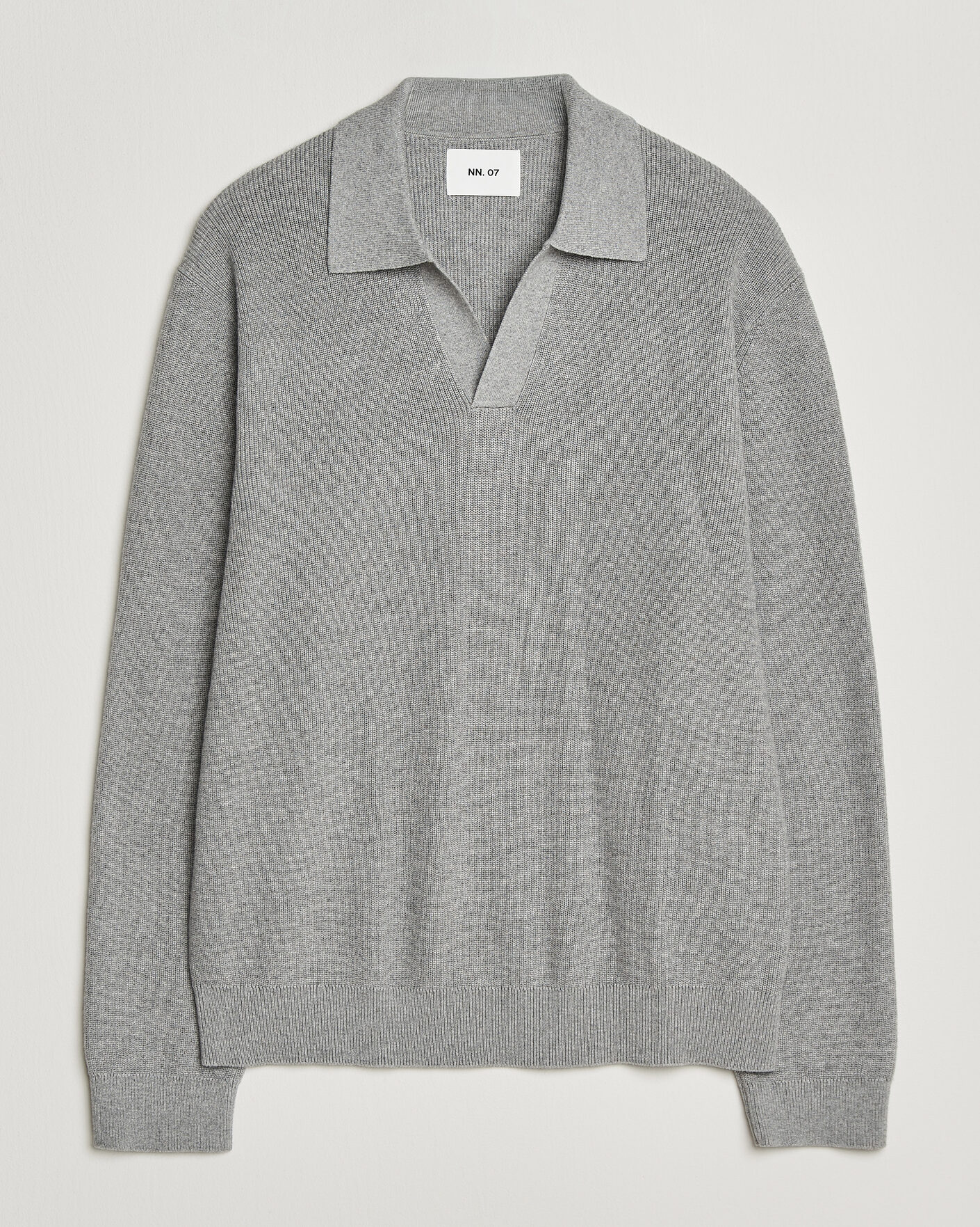 Homme | Pulls Et Tricots | NN07 | Hope Cotton/Cashmere Rib Knitted Polo Grey