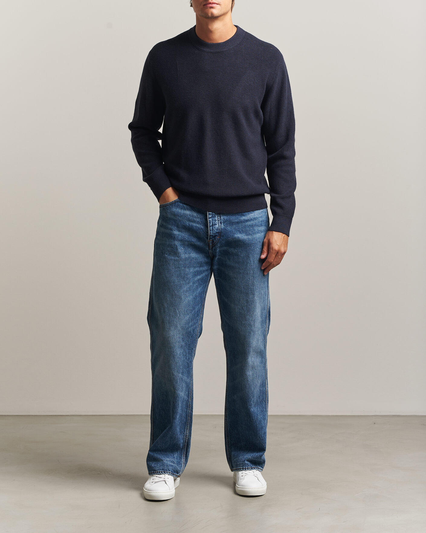 Homme | Pulls Et Tricots | NN07 | Hope Cotton/Cashmere Rib Knitted Sweater Navy