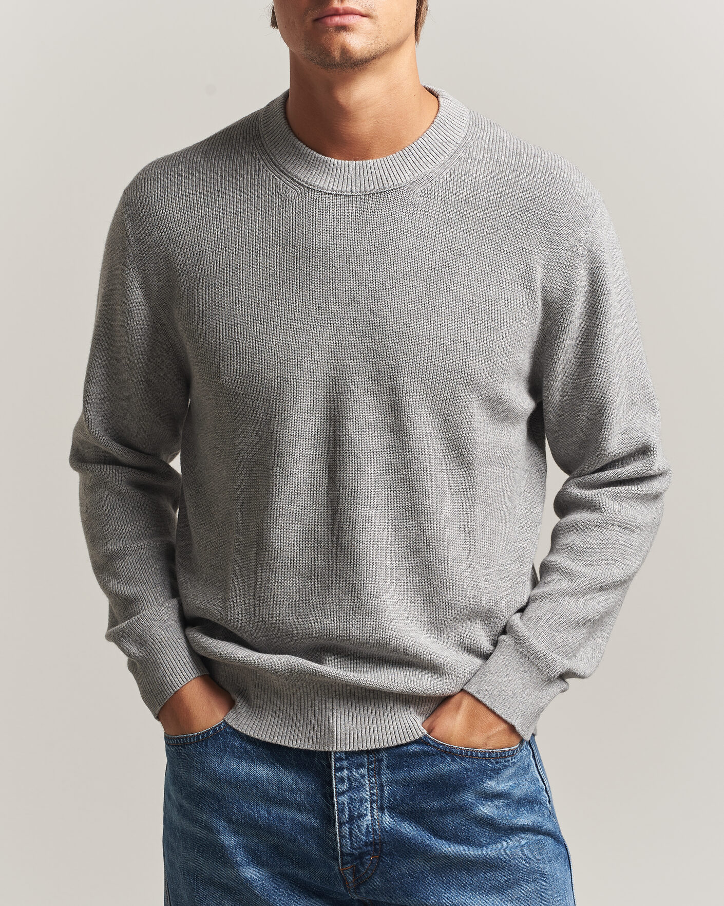 Homme | Pulls Et Tricots | NN07 | Hope Cotton/Cashmere Rib Knitted Sweater Grey
