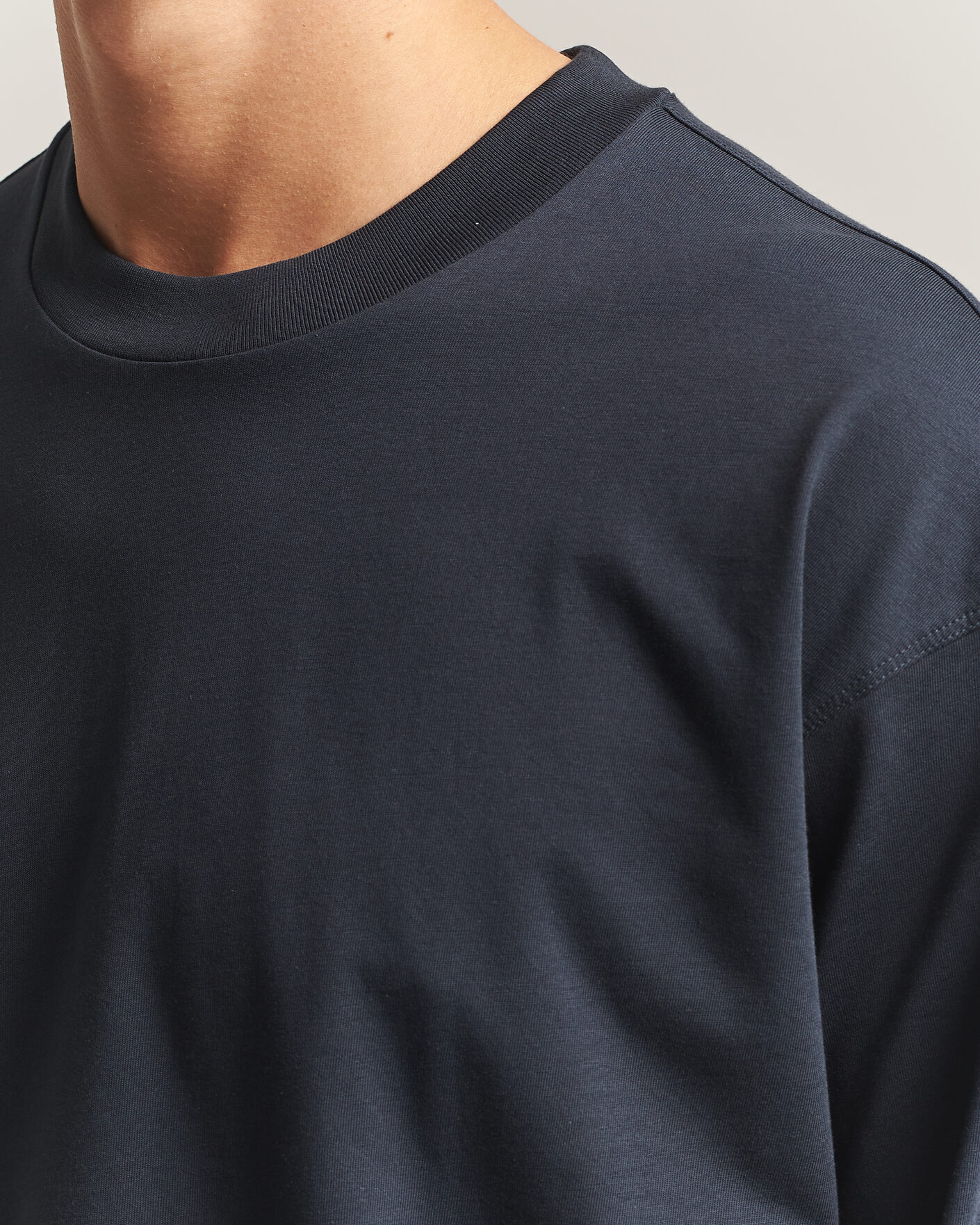Homme | T-shirts | NN07 | Lionel Suvin Cotton Long Sleeve T-Shirt Deep Navy