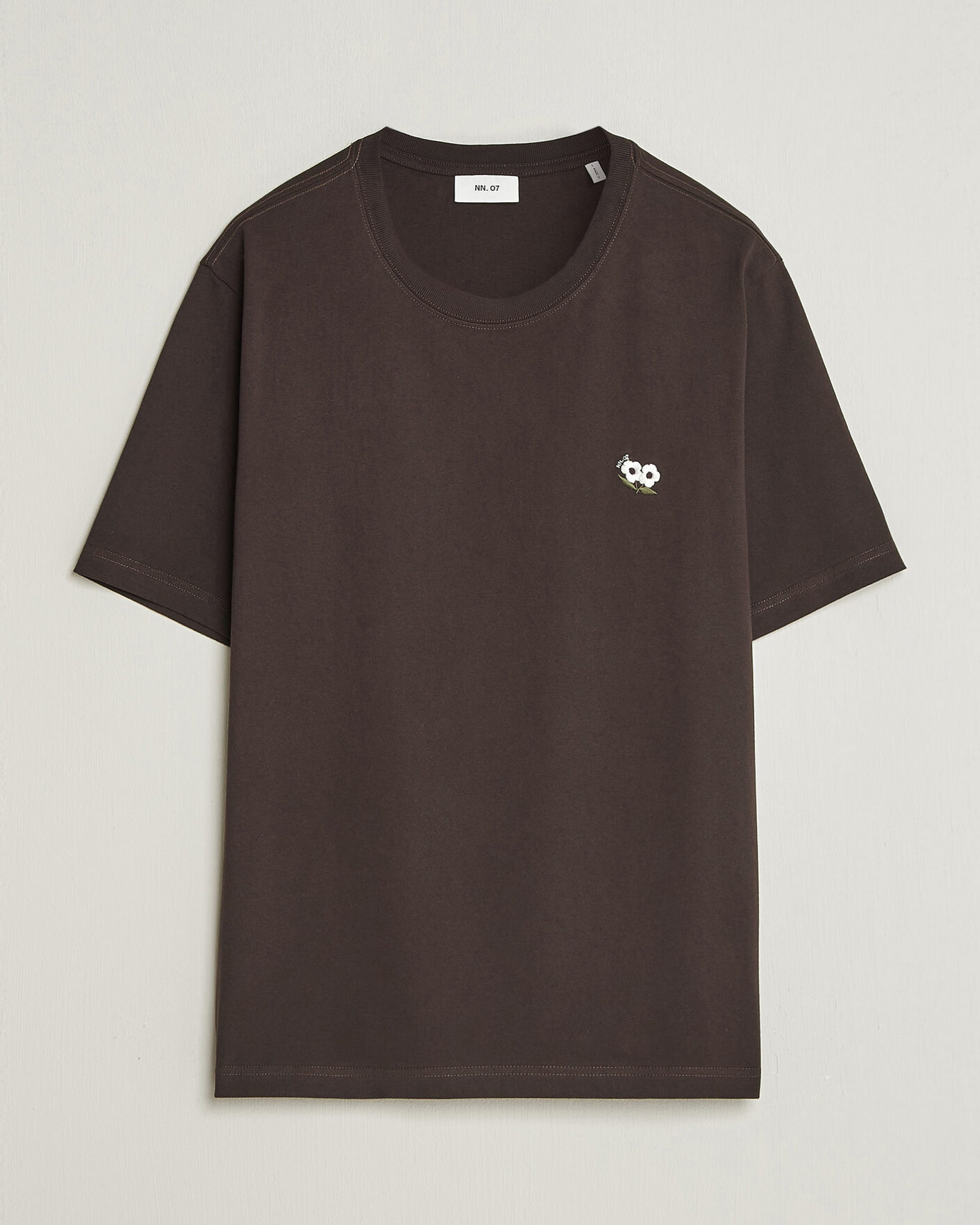 Heren | T-shirts | NN07 | Jett Embroidered Crew Neck T-Shirt Deep Truffle