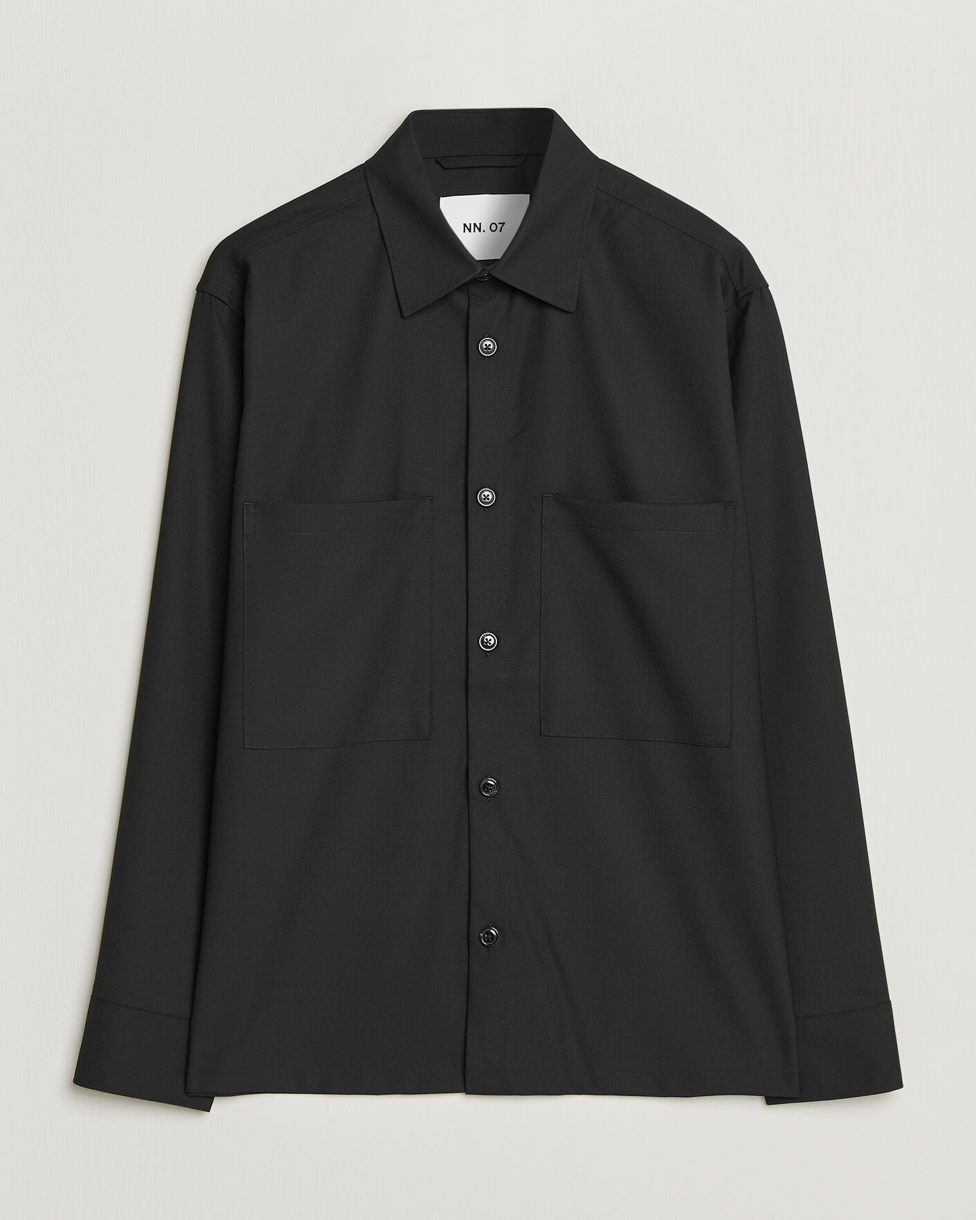 Heren | Overhemden | NN07 | Freddy Wool Overshirt Black