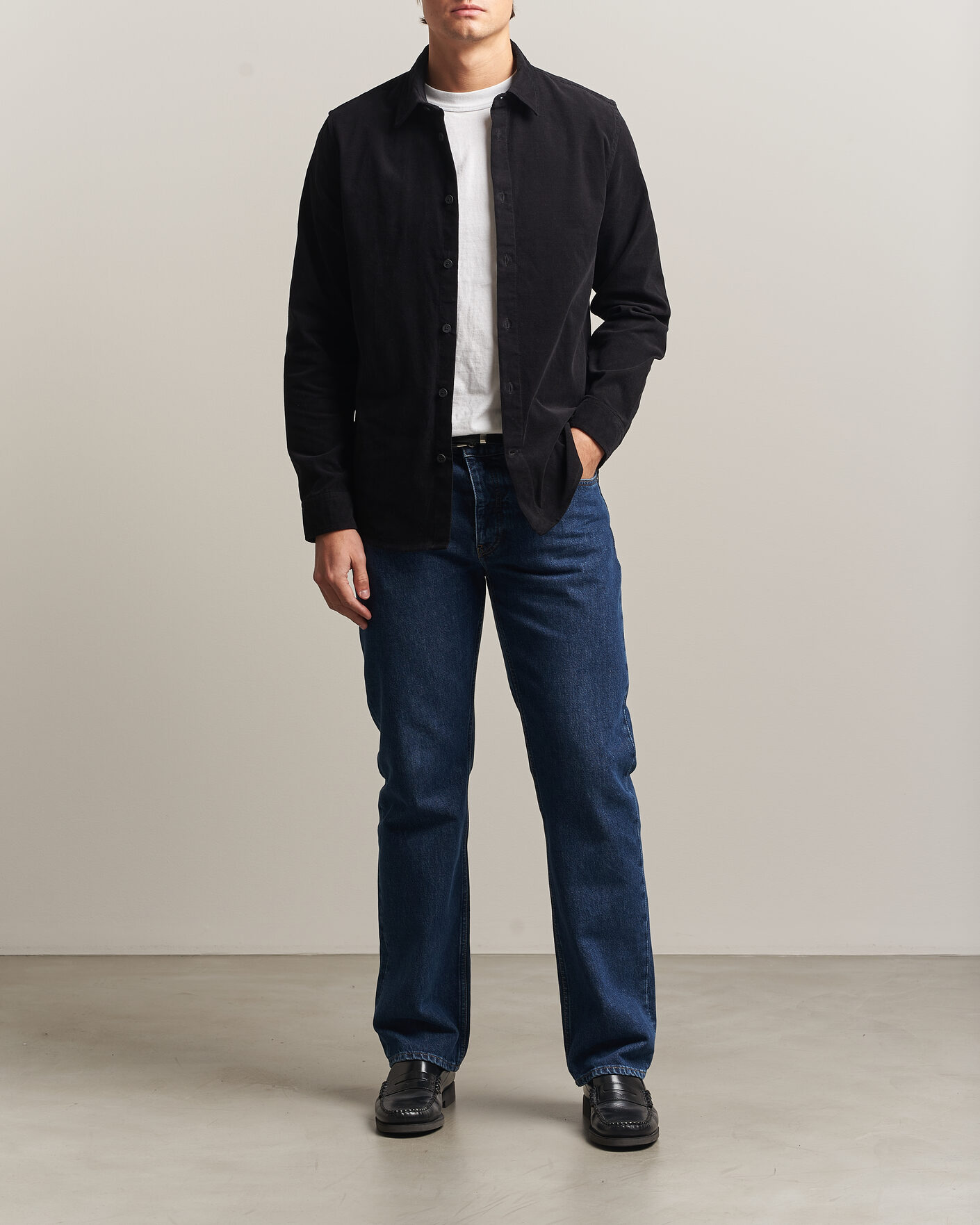 Homme | Chemises | NN07 | Asher Baby Cord Shirt Black