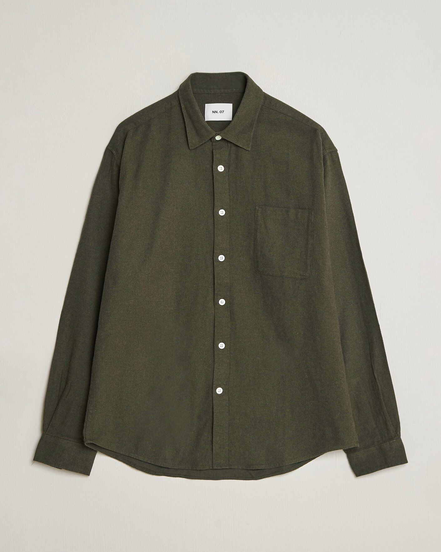 Heren | Overhemden | NN07 | Dino Brushed Flannel Shirt Dark Army
