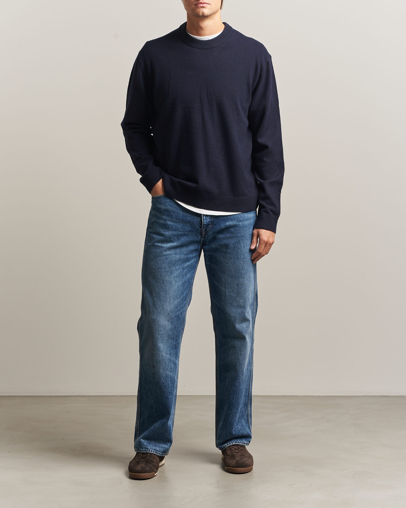 Heren | Truien | NN07 | Raz Lambswool Knitted Sweater Deep Navy
