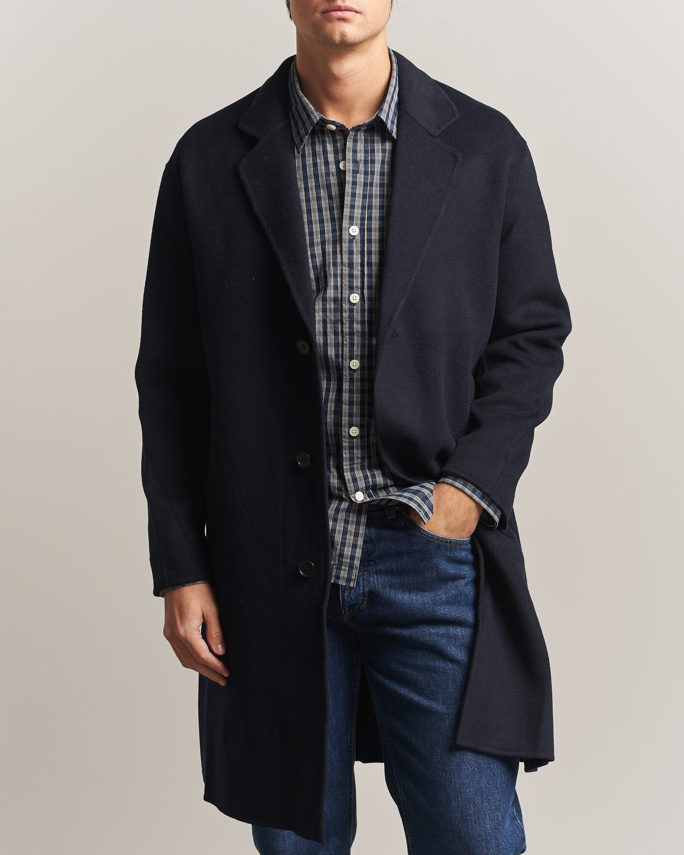 Heren | Jassen | NN07 | Kendrick Wool Coat Navy Blue