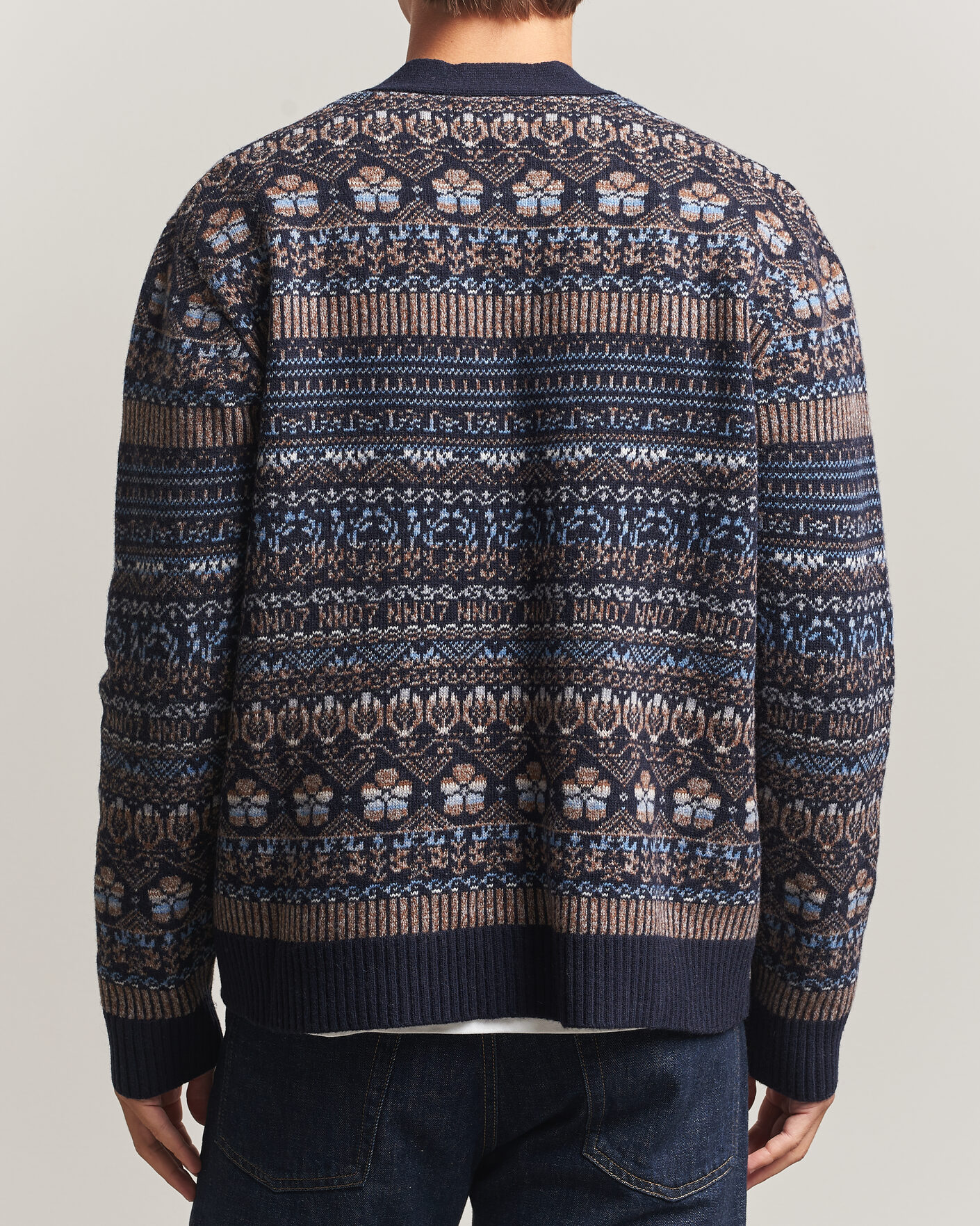 Homme | Pulls Et Tricots | NN07 | Tobias Fairisle Wool Knitted Cardigan Navy Blue