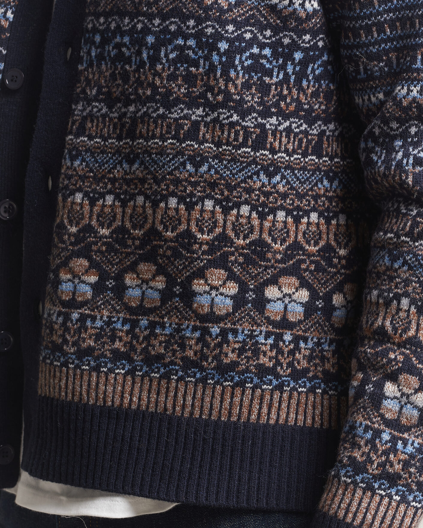 Homme | Pulls Et Tricots | NN07 | Tobias Fairisle Wool Knitted Cardigan Navy Blue