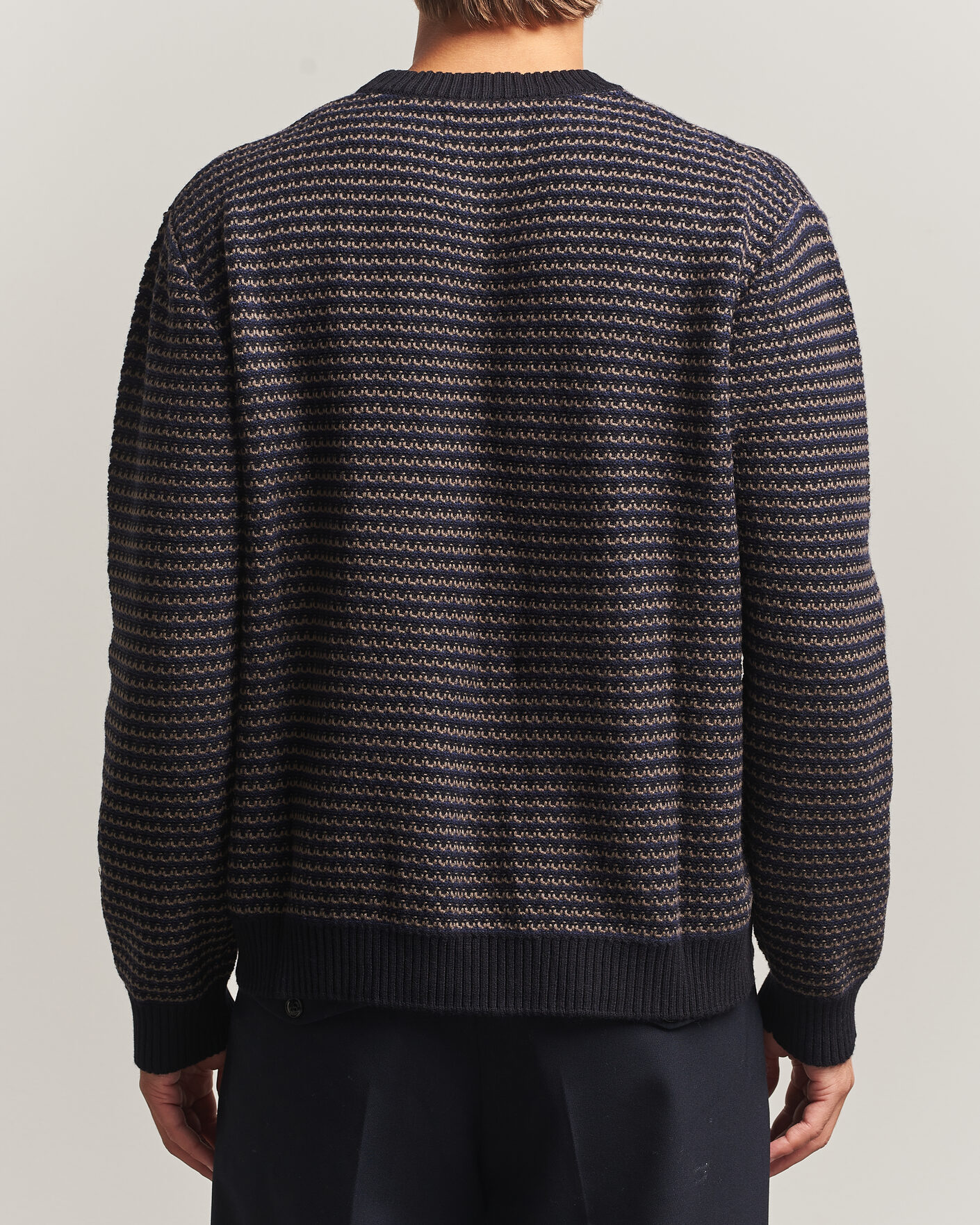 Homme | Pulls Et Tricots | NN07 | Russell Cotton/Wool Structured Sweater Navy Blue