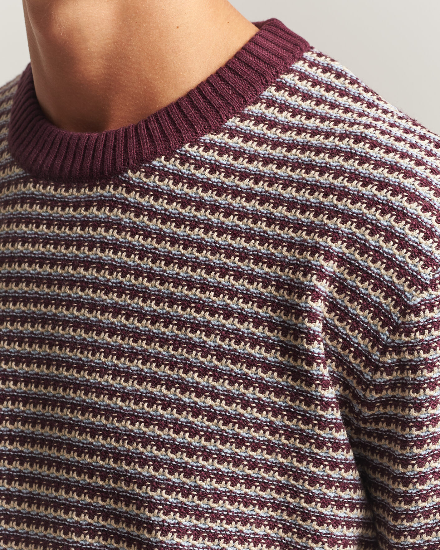 Heren | Truien | NN07 | Russell Cotton/Wool Structured Sweater Winetasting