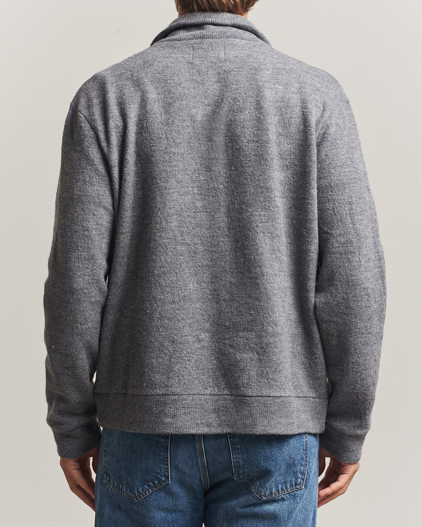 Heren | Truien | NN07 | Soft Boiled Wool Full Zip Dark Grey Melange