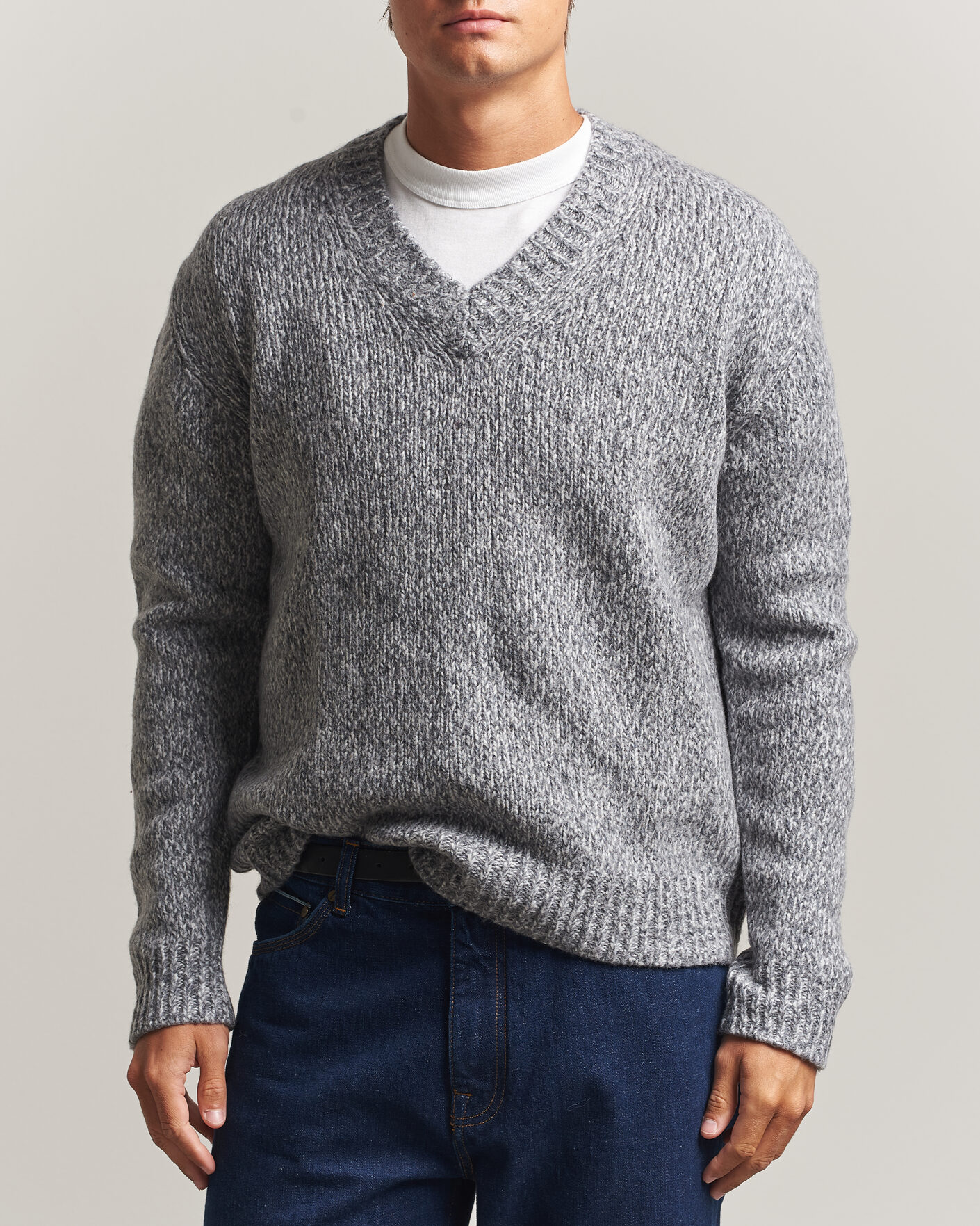Homme | Pulls Et Tricots | NN07 | Flint Wool Knitted V-Neck Grey Melange