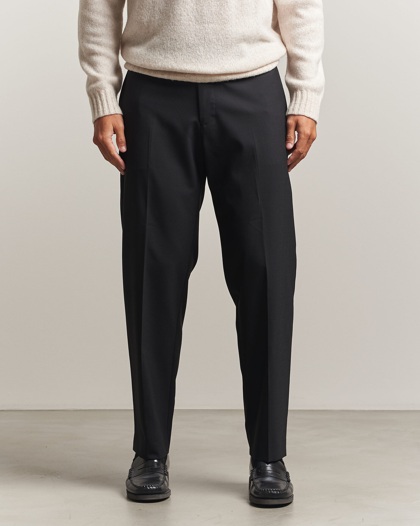 Homme | Pantalons | NN07 | Brendan Wool Drawstring Trousers Black