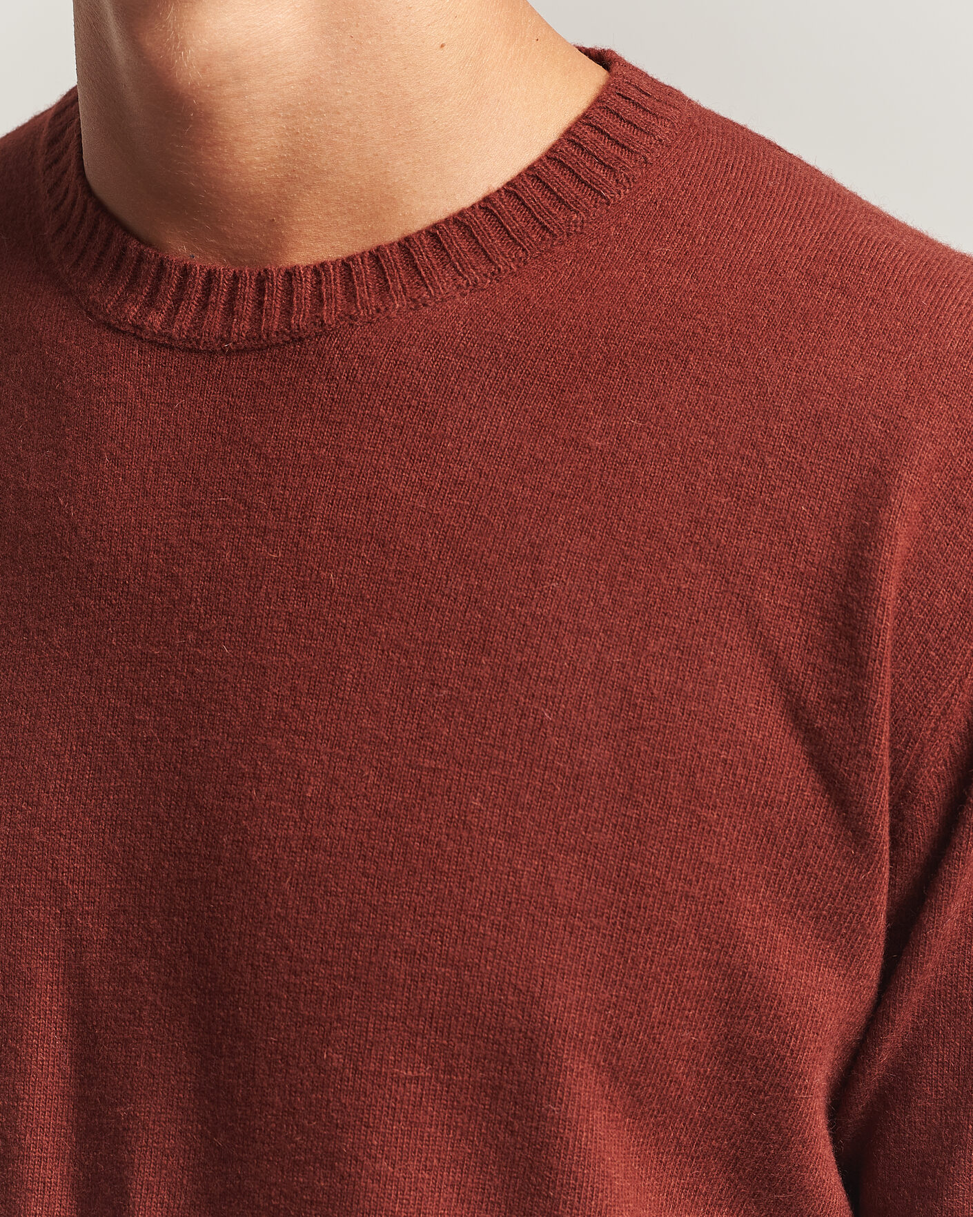 Heren | Truien | Oscar Jacobson | Valter Wool/Cashmere Round Neck Orange Rust