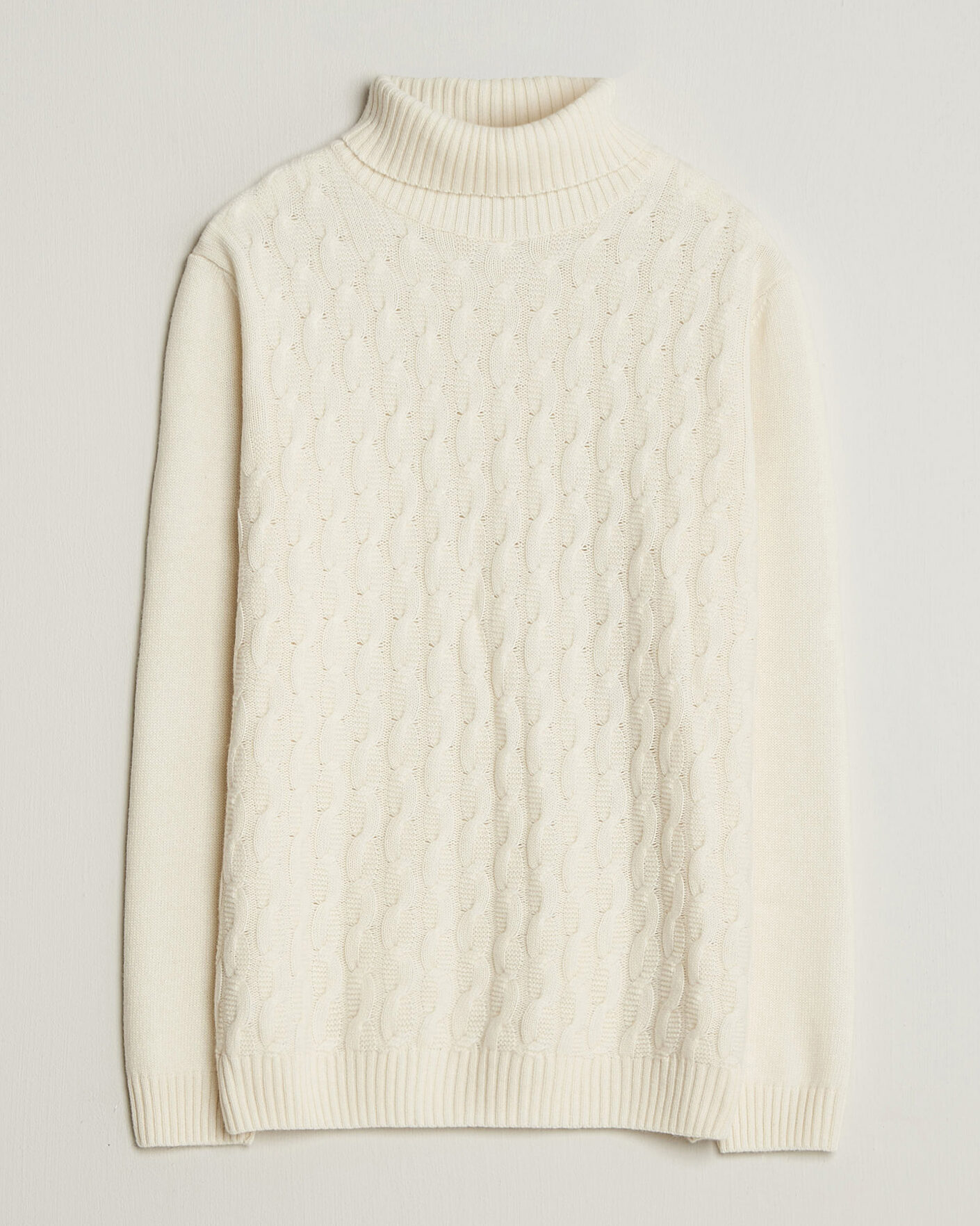 Heren | Truien | Oscar Jacobson | Seppo Cable Knitted Rollneck White