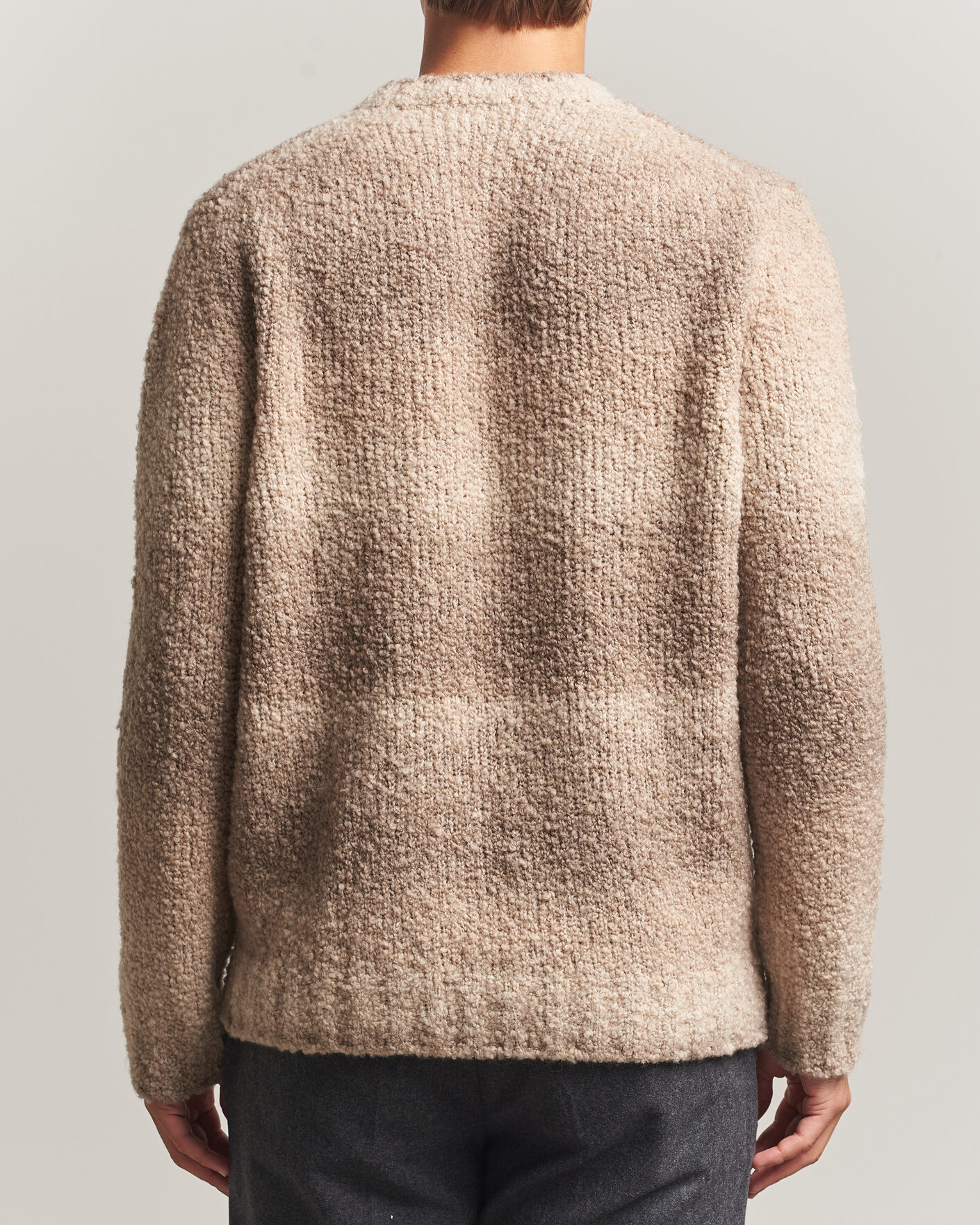 Heren | Truien | Oscar Jacobson | Ronnie Heavy Knitted Wool Crewneck Beige