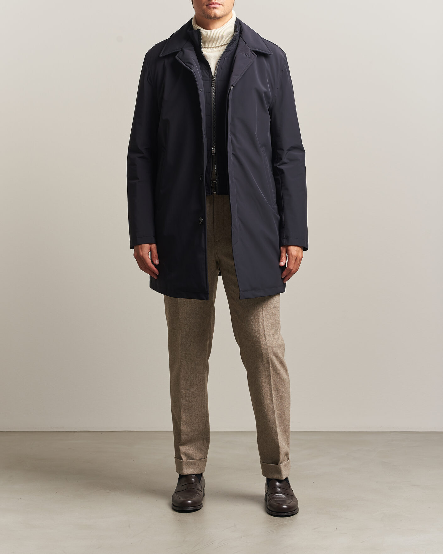 Homme | Manteaux Et Vestes | Oscar Jacobson | Zipped Padded Car Coat Navy