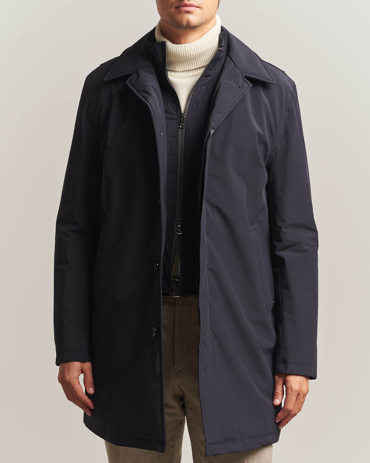 Homme | Manteaux Et Vestes | Oscar Jacobson | Zipped Padded Car Coat Navy